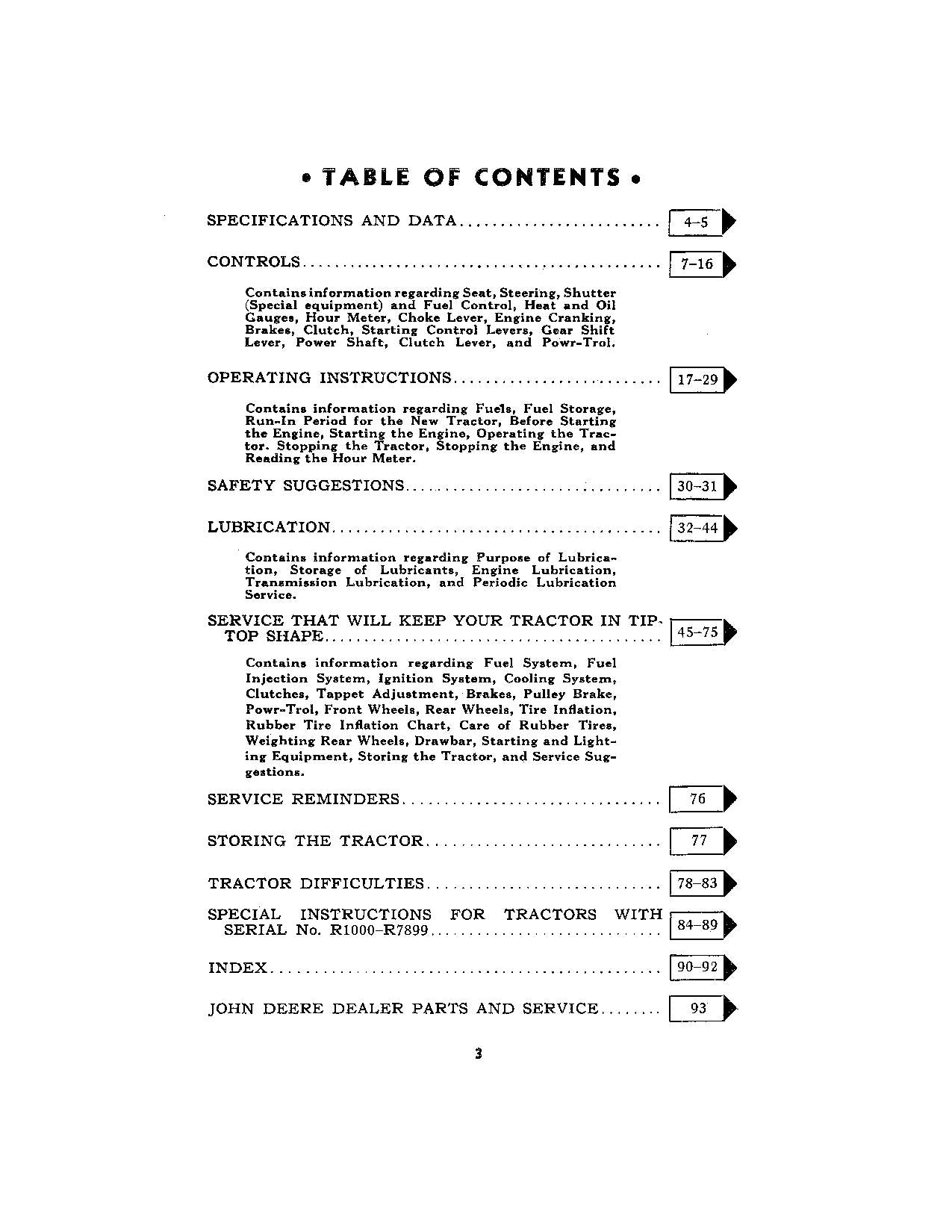 JOHN DEERE R TRACTOR OPERATORS MANUAL