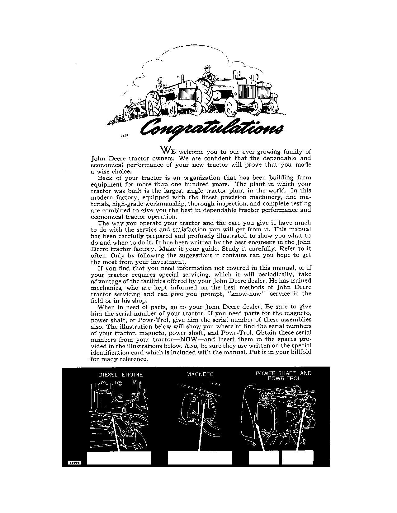 JOHN DEERE R TRACTOR OPERATORS MANUAL