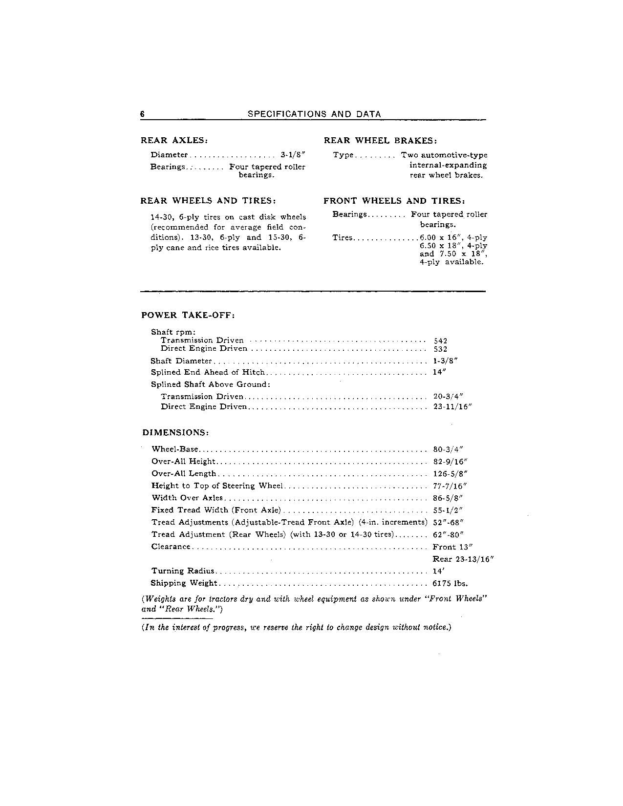 MANUEL D'UTILISATION DU TRACTEUR JOHN DEERE 60 6043000-