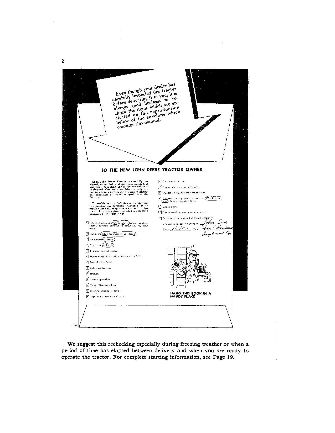 JOHN DEERE 80 TRACTOR OPERATORS MANUAL