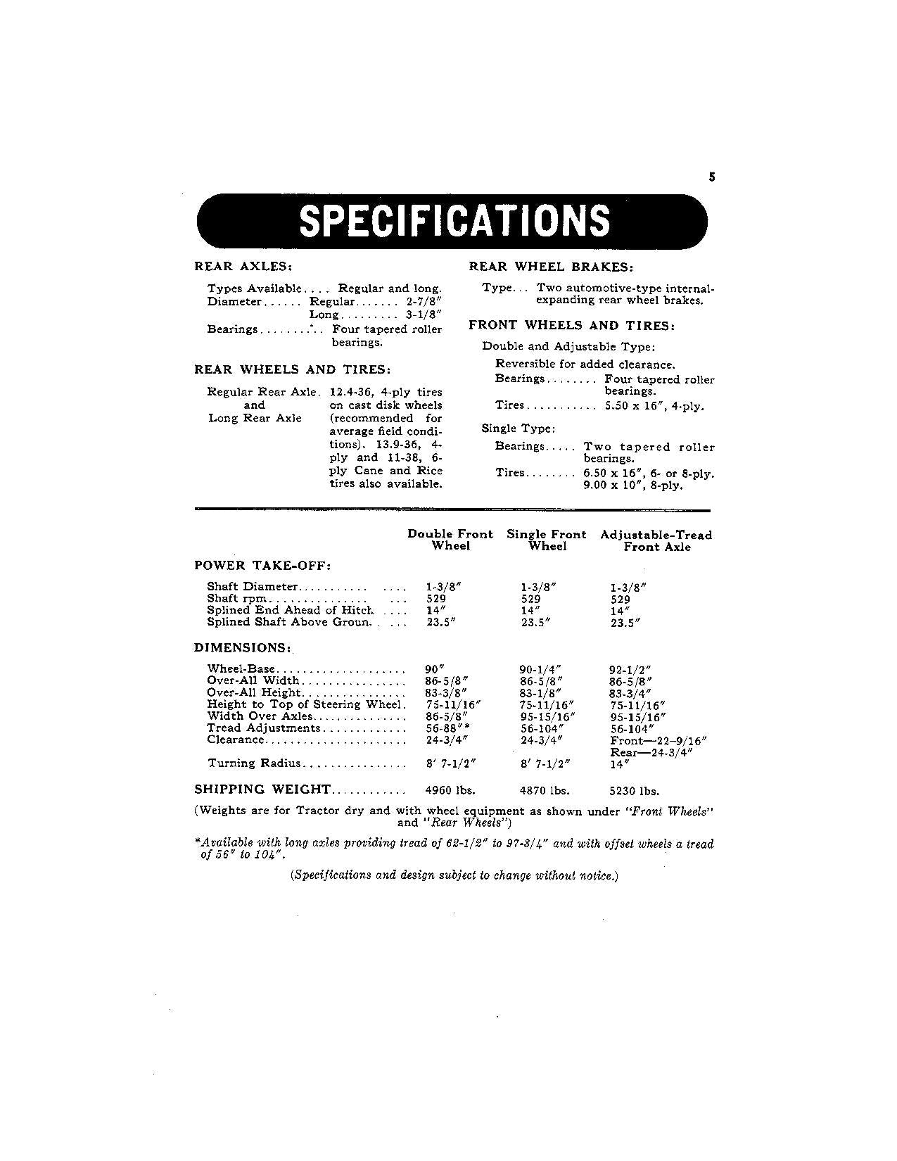 JOHN DEERE 520 TRACTOR OPERATORS MANUAL 5200000-5208099