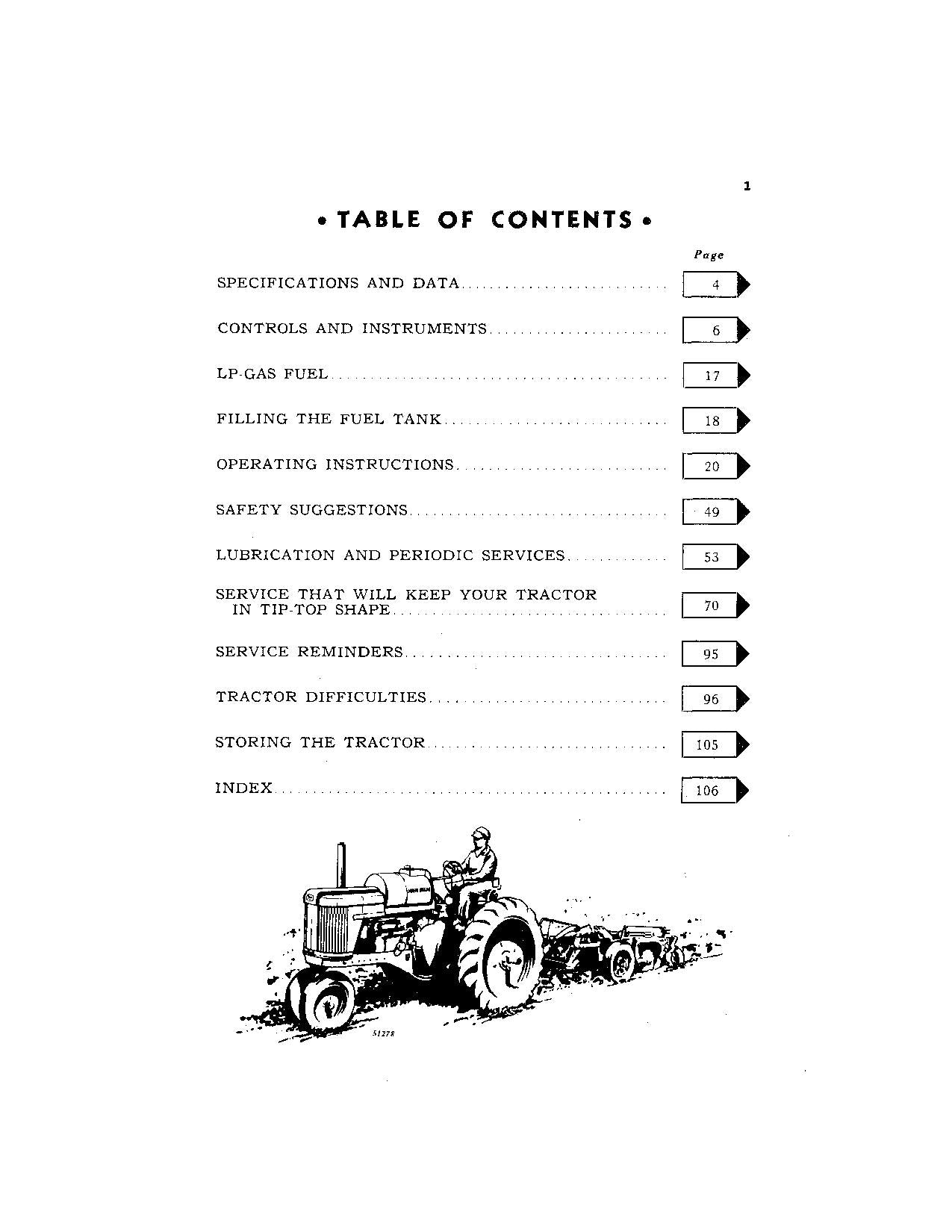 JOHN DEERE 620 TRACTOR LP-GAS OPERATORS MANUAL serial 6200000-6213099