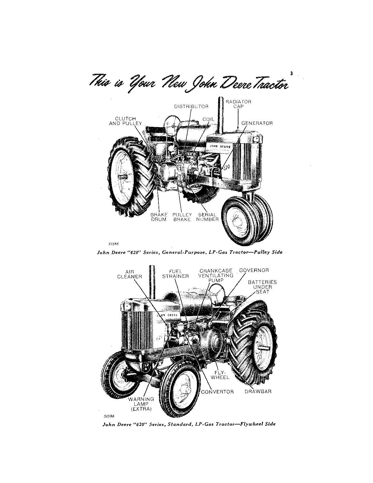 JOHN DEERE 620 TRACTOR LP-GAS OPERATORS MANUAL serial 6200000-6213099