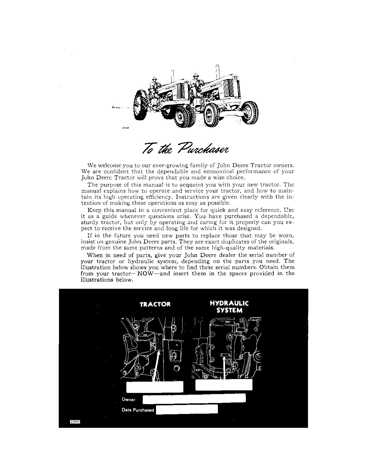 JOHN DEERE 720 TRACTOR OPERATORS MANUAL 7200001-7214899