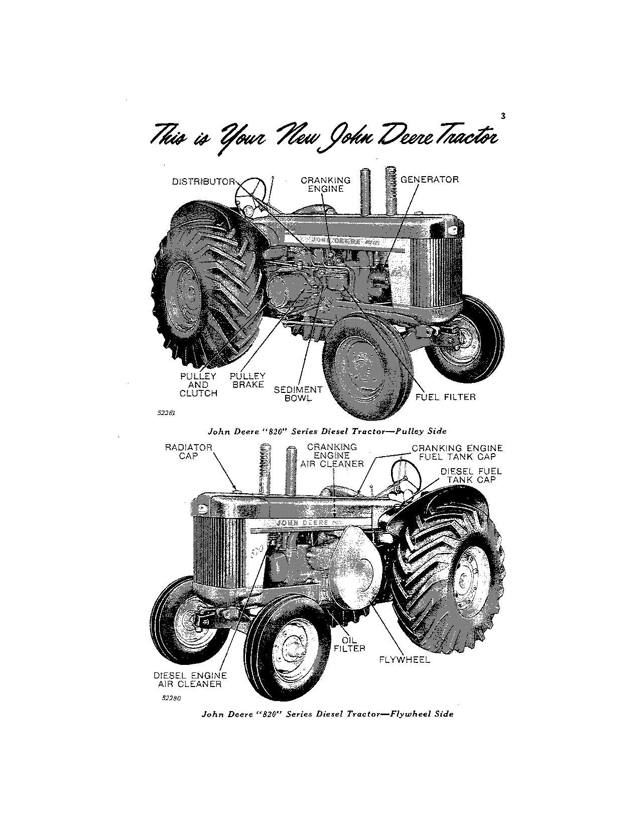 JOHN DEERE 820 TRACTOR OPERATORS MANUAL  8200000-8203099