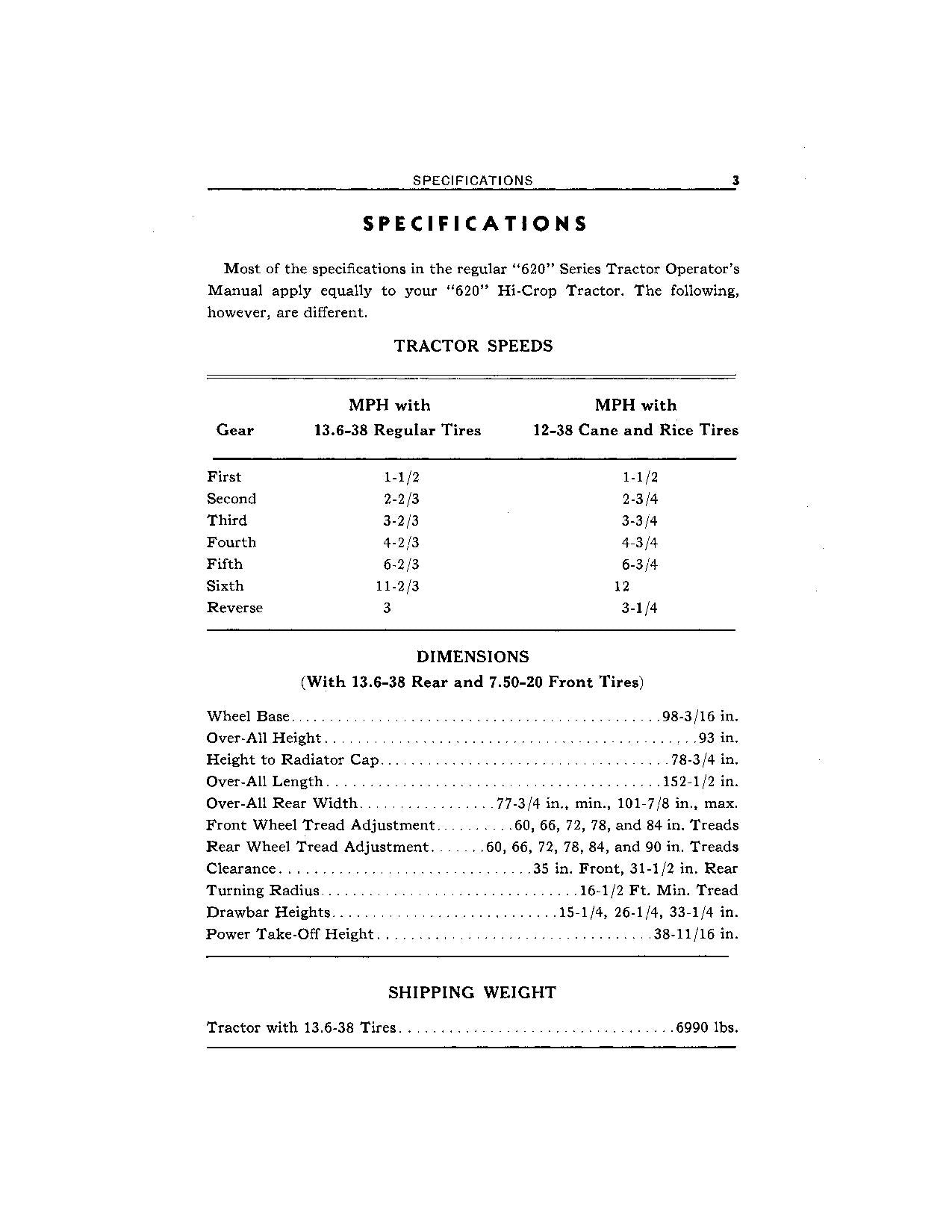 JOHN DEERE 620 TRACTOR OPERATORS MANUAL NORTH AMERICA EDITION