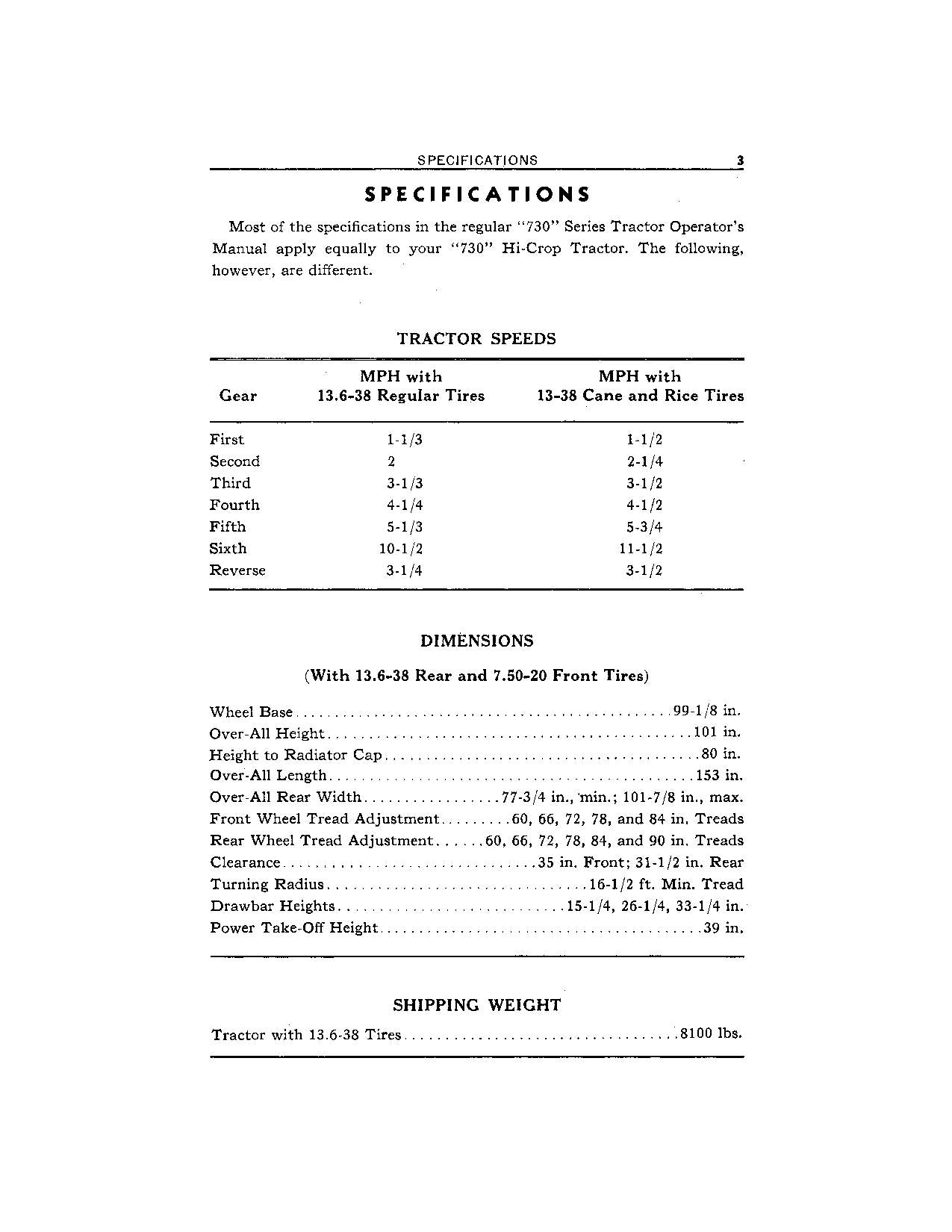 JOHN DEERE 730 TRACTOR OPERATORS MANUAL NORTH AMERICA EDITION