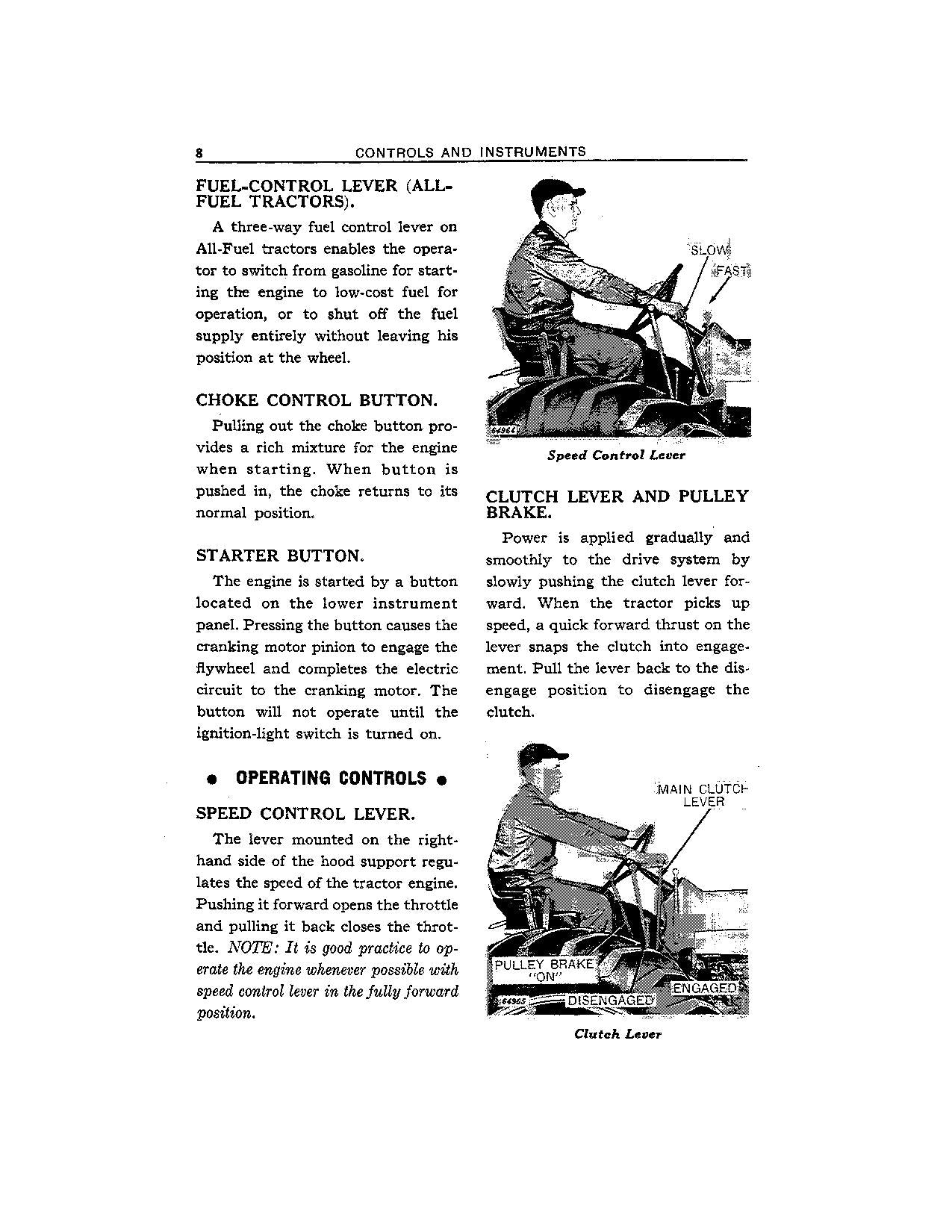 JOHN DEERE 530 TRACTOR GASOLINE OPERATORS MANUAL