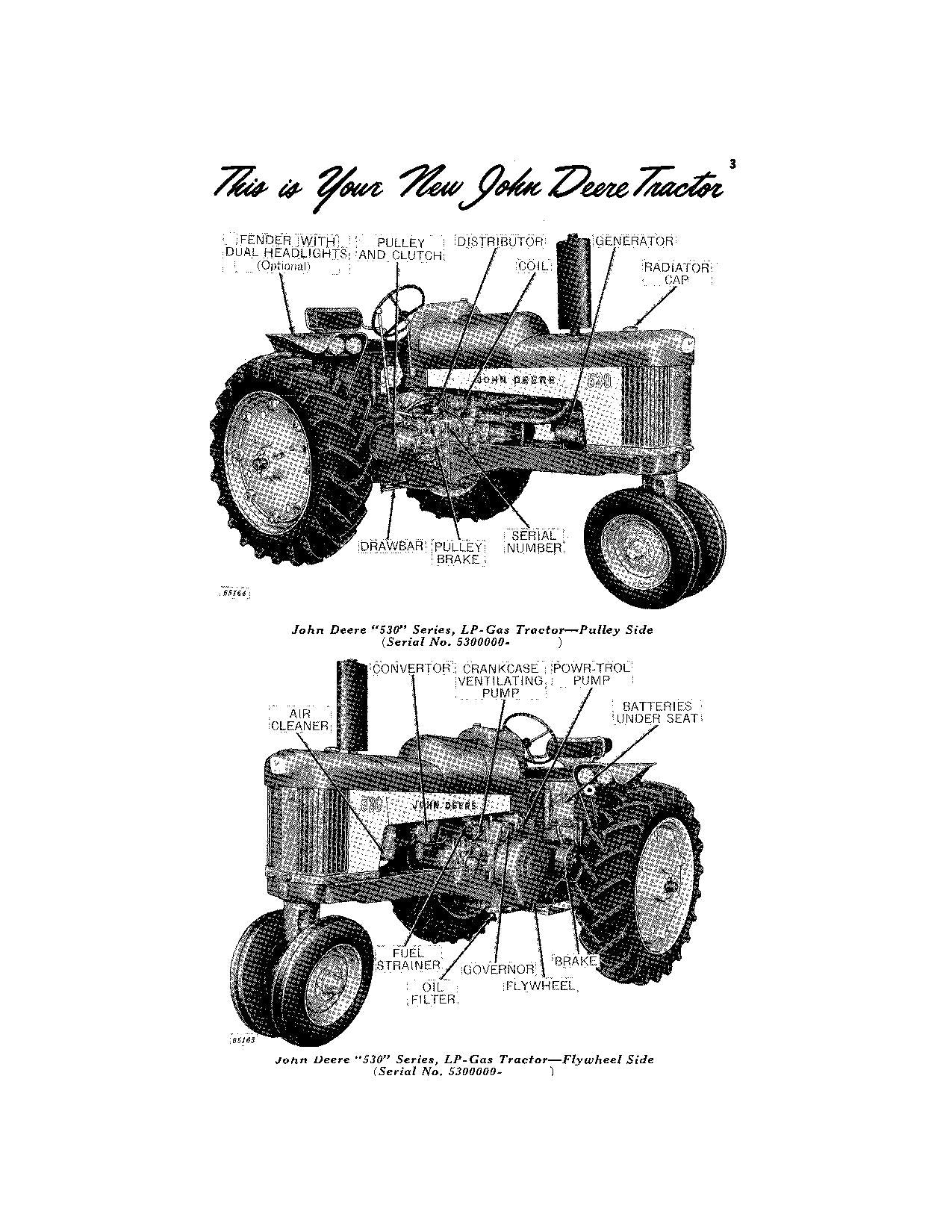 JOHN DEERE 530 TRACTOR LP-GAS OPERATORS MANUAL