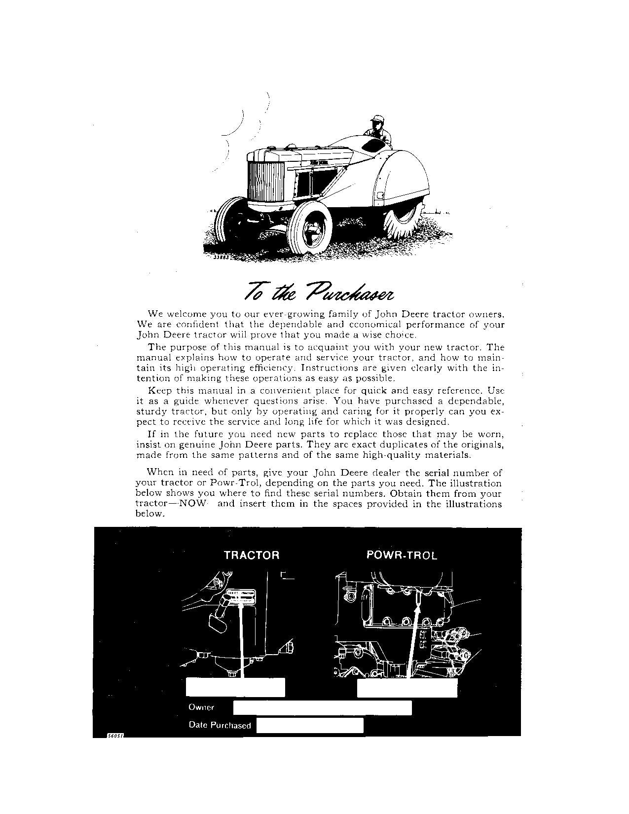 JOHN DEERE 620 TRACTOR OPERATORS MANUAL NORTH AMERICA