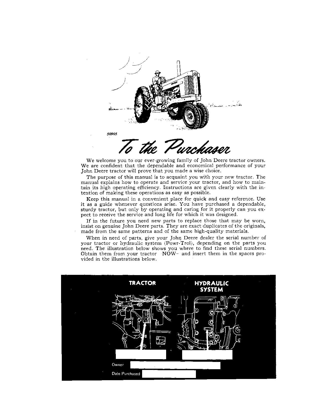 JOHN DEERE 520 TRACTOR GAS OPERATORS MANUAL