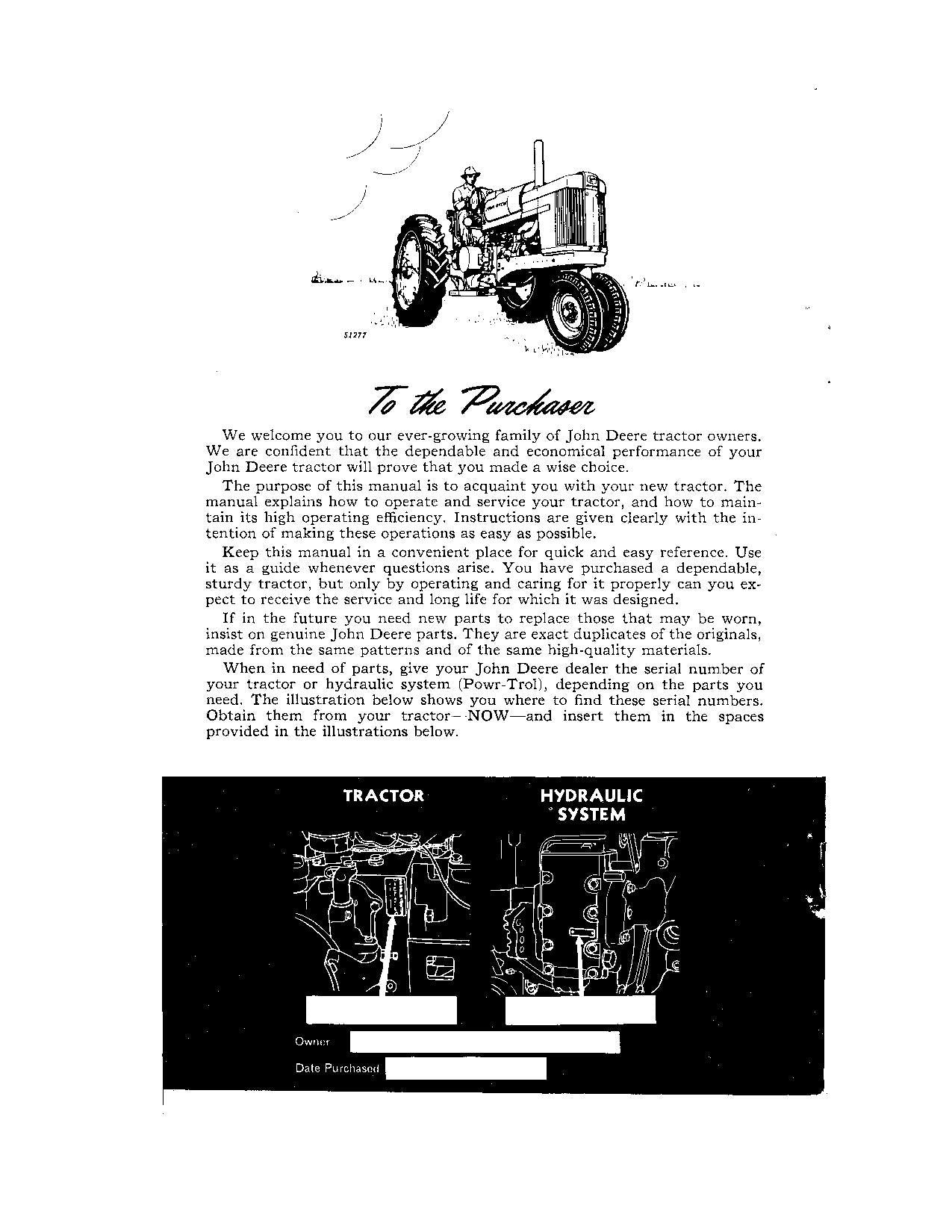 JOHN DEERE 520 TRACTOR LP-GAS OPERATORS MANUAL