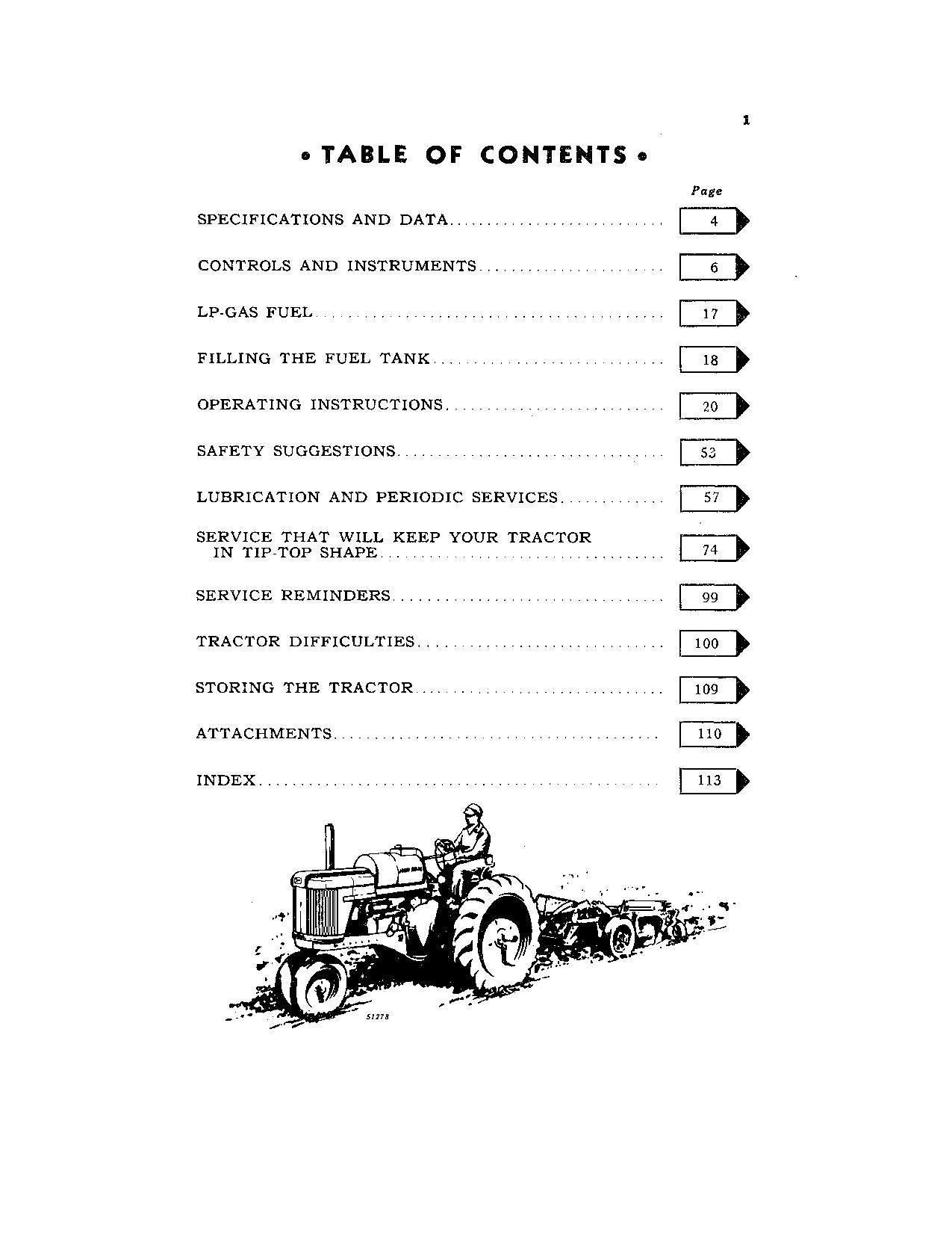 JOHN DEERE 620 TRAKTOR LP-GAS BEDIENUNGSANLEITUNG Seriennummer 6213100-