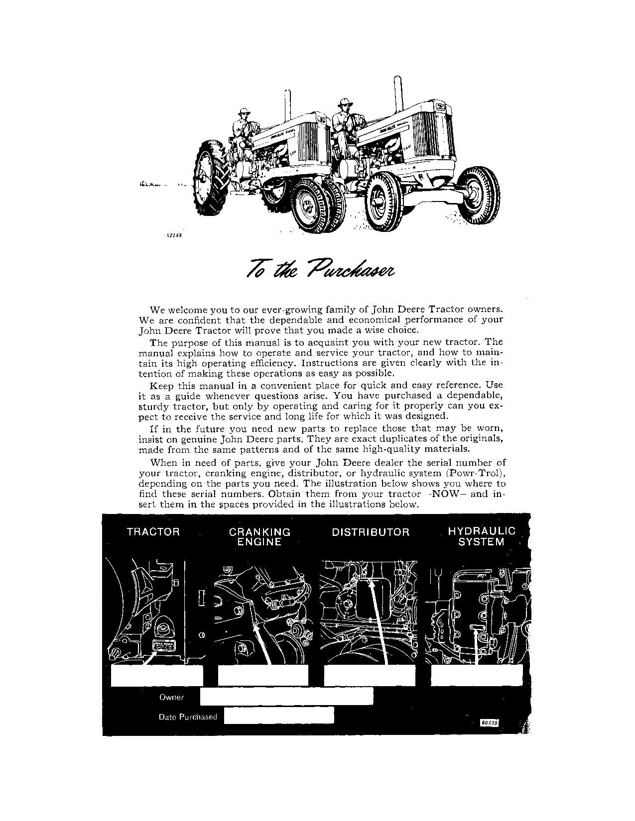 JOHN DEERE 720 TRACTOR OPERATORS MANUAL 7214900-