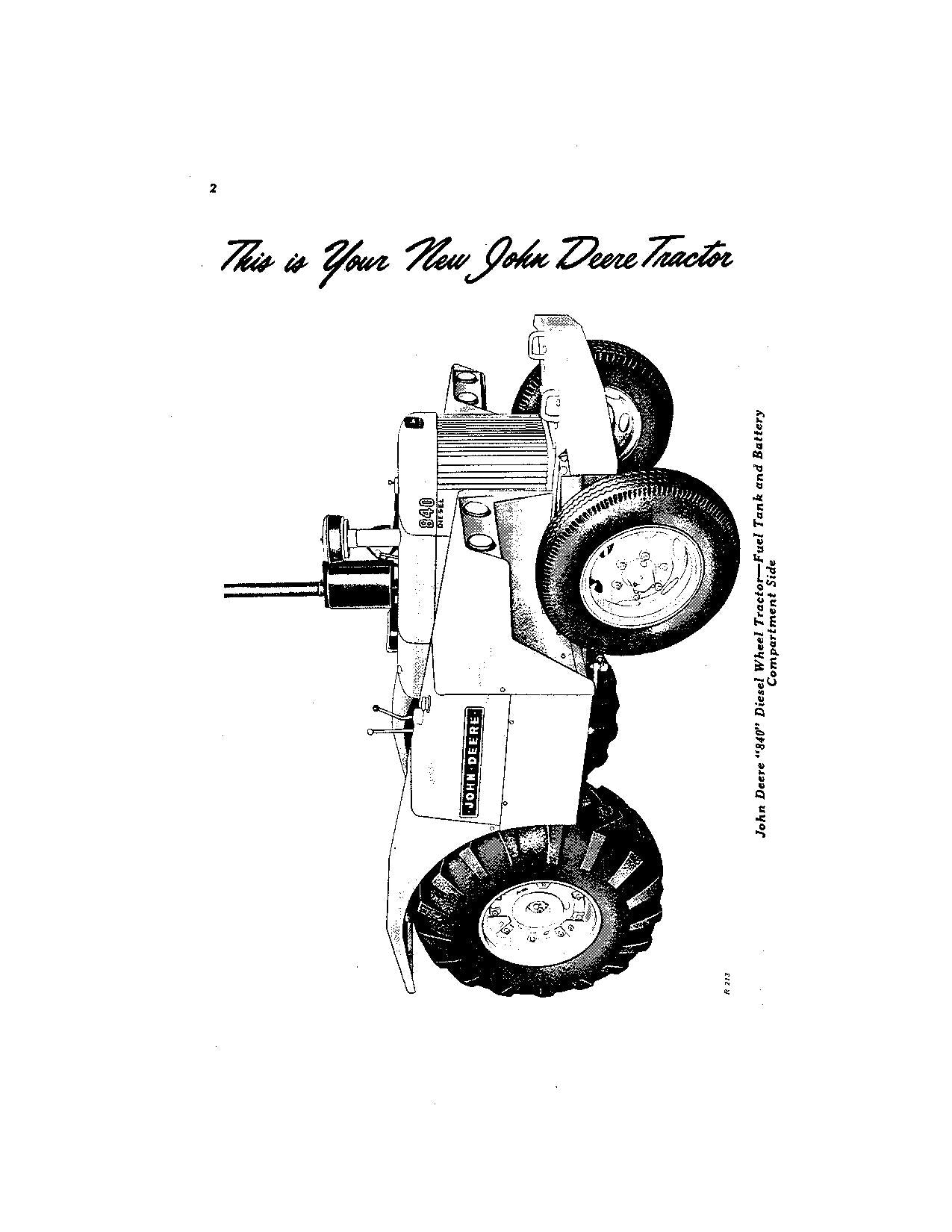 JOHN DEERE 840 TRACTOR OPERATORS MANUAL