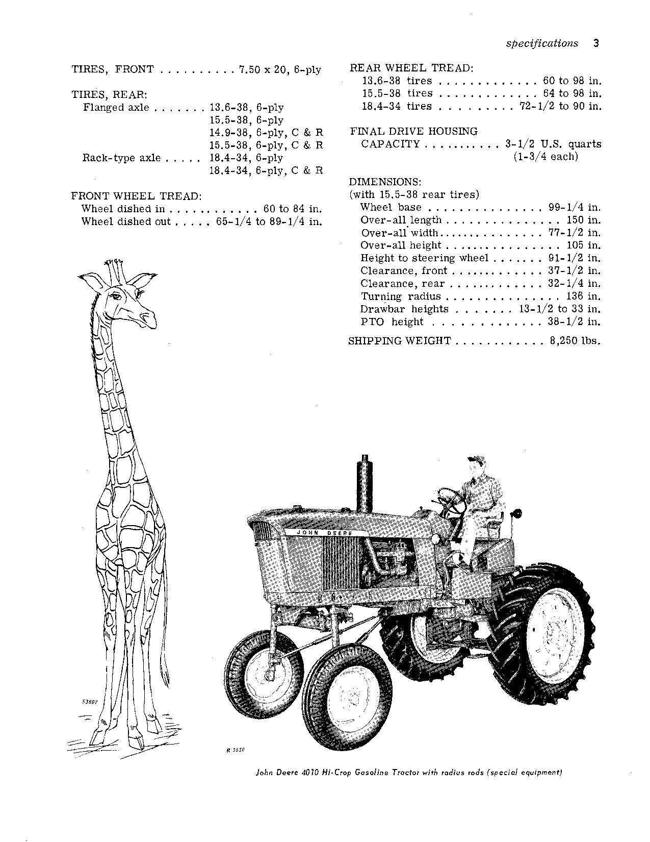 JOHN DEERE 4010 TRACTOR OPERATORS MANUAL North America