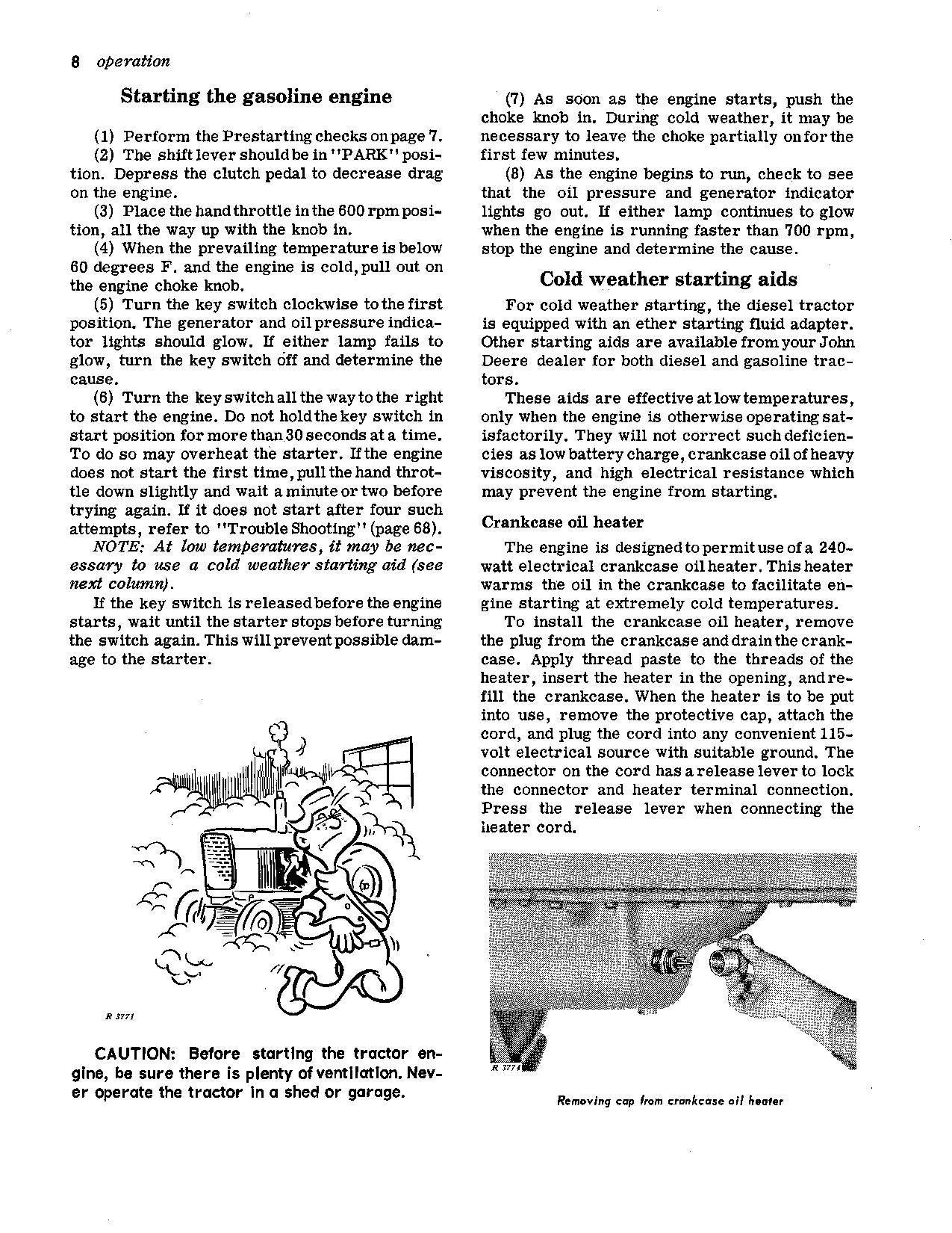 JOHN DEERE 4010 UTILITY WHEEL TRACTOR - BEDIENUNGSANLEITUNG - NORDAMERIKANISCHE AUSGABE