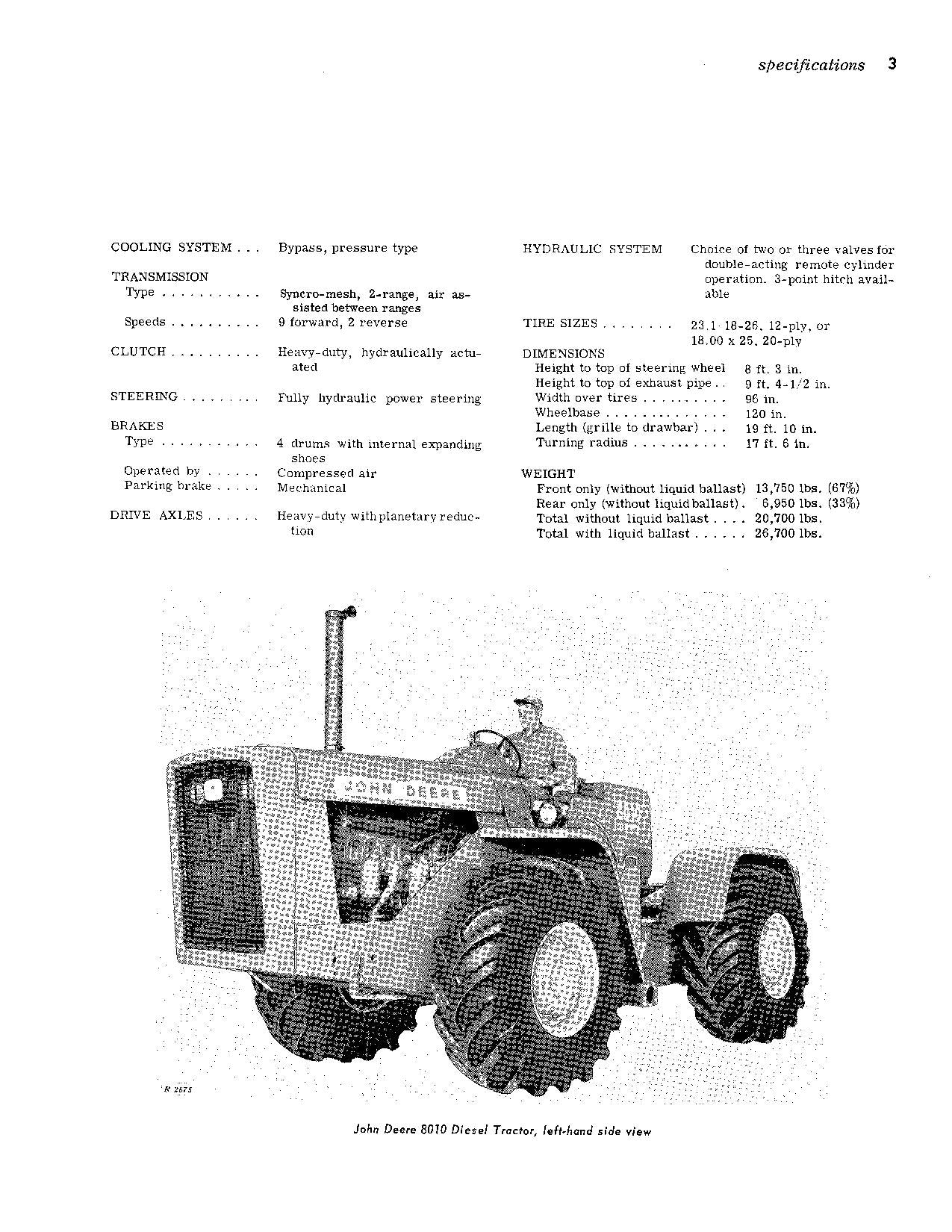 JOHN DEERE 8010 TRACTOR OPERATORS MANUAL