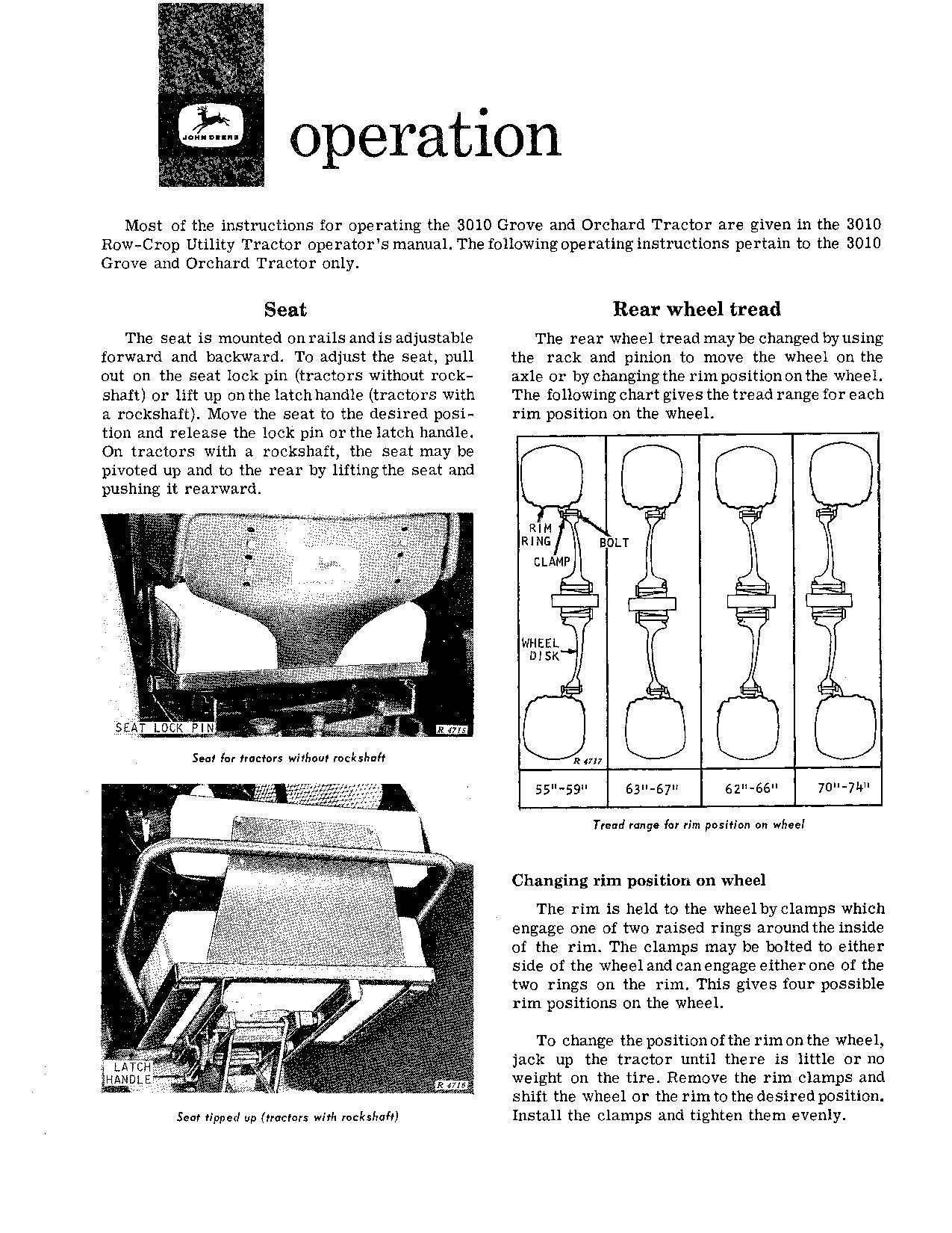 JOHN DEERE 3010 TRACTOR OPERATORS MANUAL OMR32068