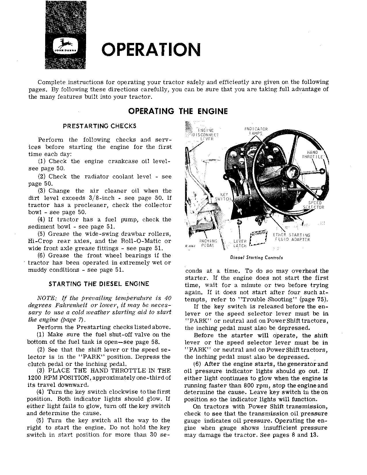 JOHN DEERE 4020 TRACTOR OPERATORS MANUAL SER  - 90999