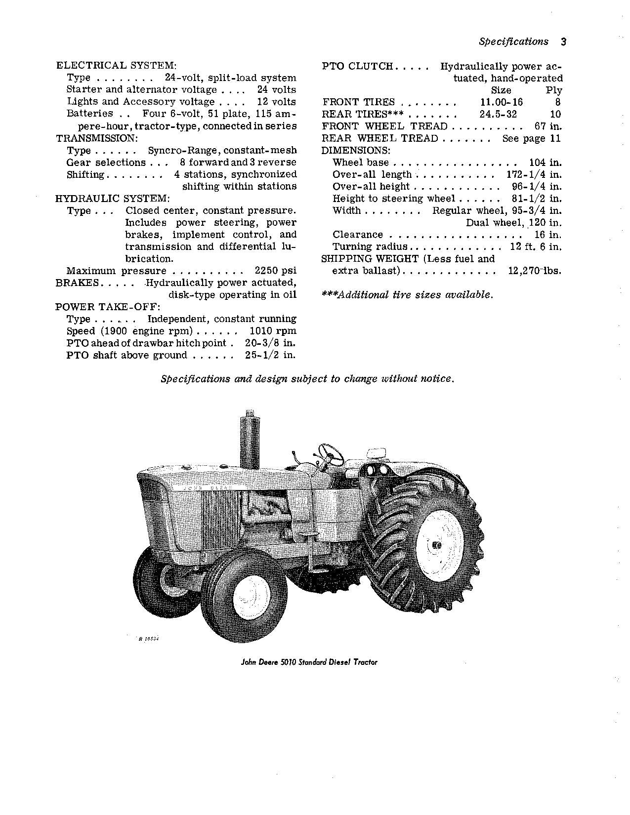 MANUEL D'UTILISATION DU TRACTEUR JOHN DEERE 5010 008000-