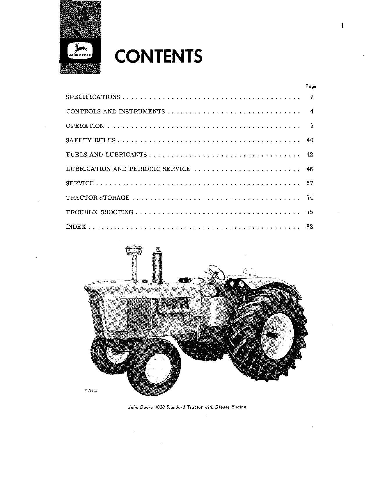 JOHN DEERE 4020 TRAKTOR BEDIENUNGSANLEITUNG 091000-200999