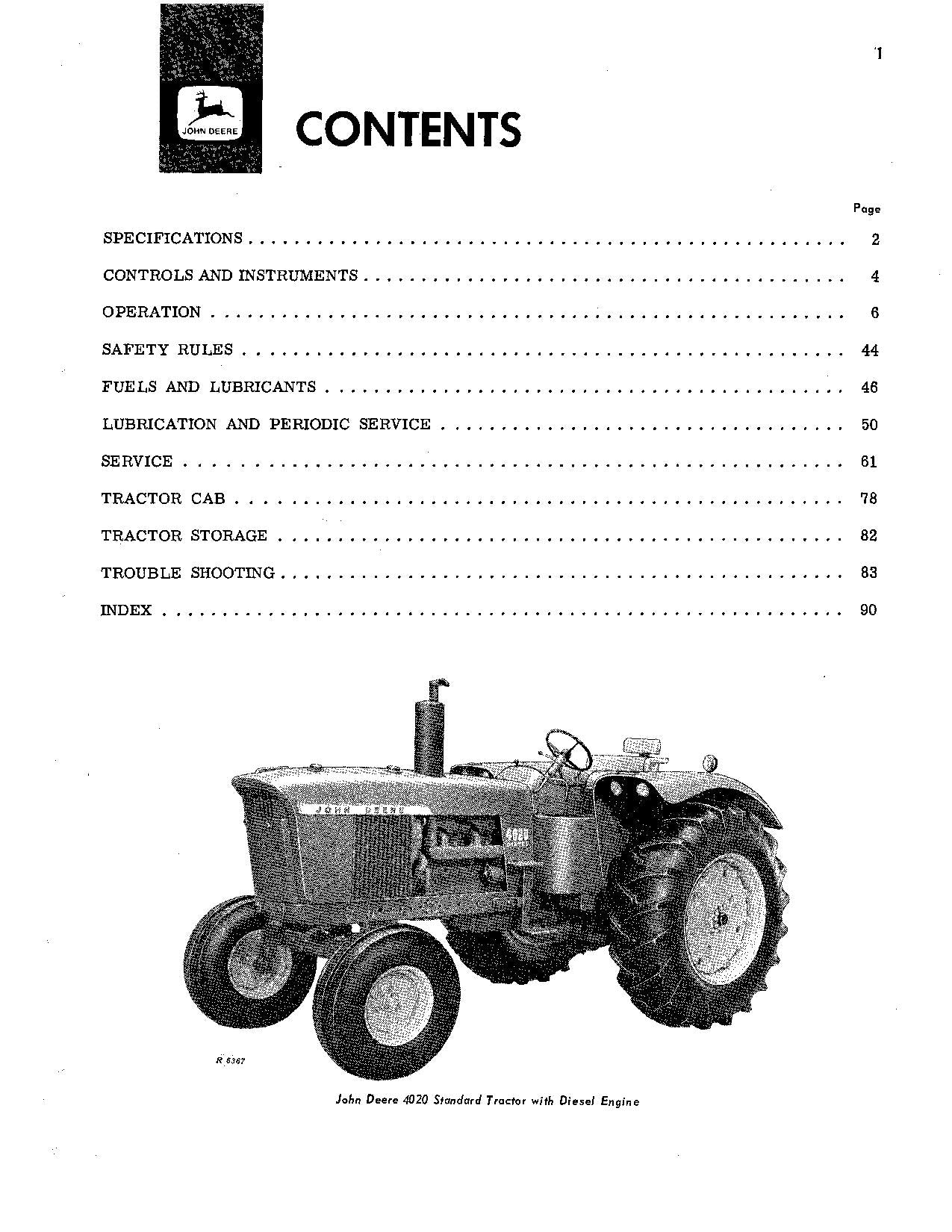 JOHN DEERE 4000 4020 TRAKTOR BEDIENUNGSANLEITUNG SERIE 201000-