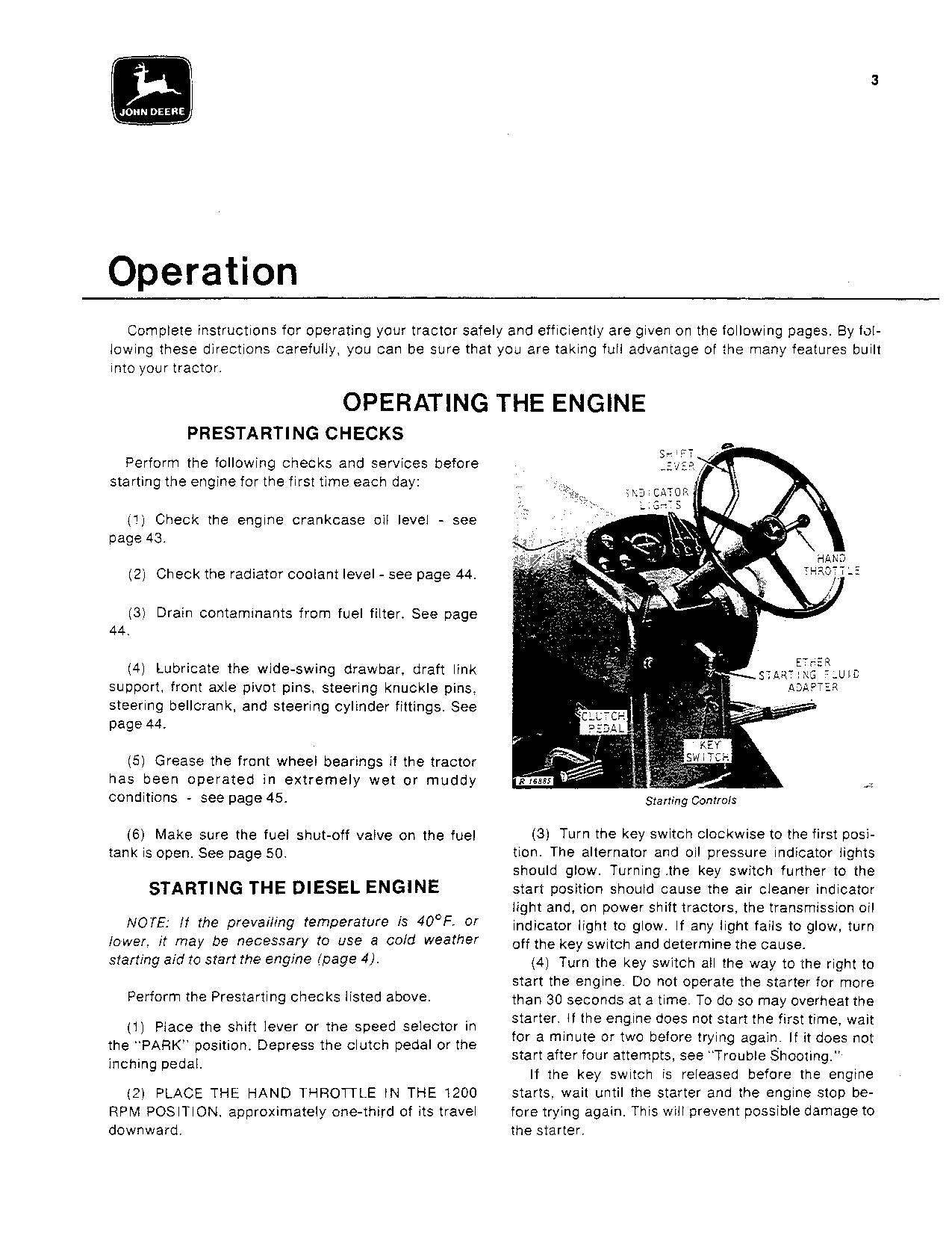 JOHN DEERE 4620 TRAKTOR BEDIENUNGSANLEITUNG