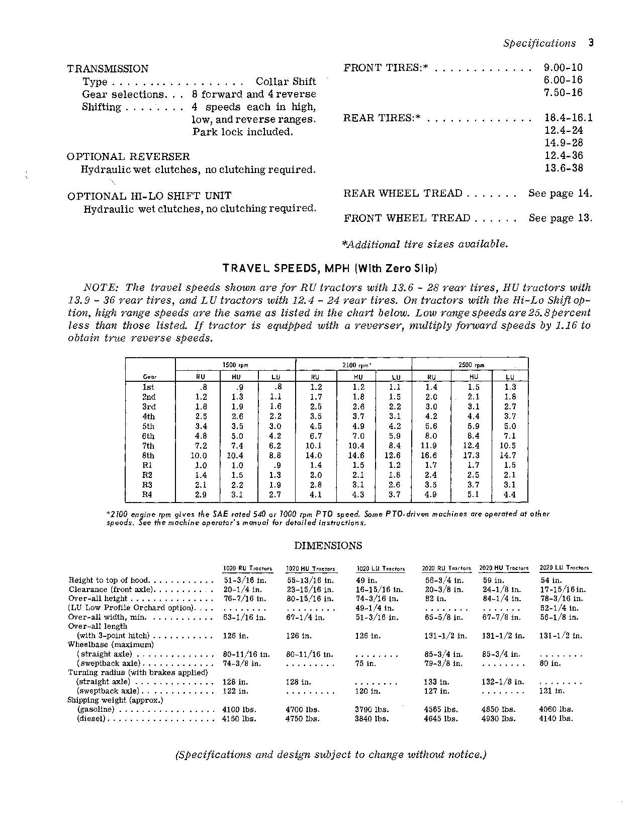 JOHN DEERE 2020 1020 TRAKTOR-BETRIEBSHANDBUCH