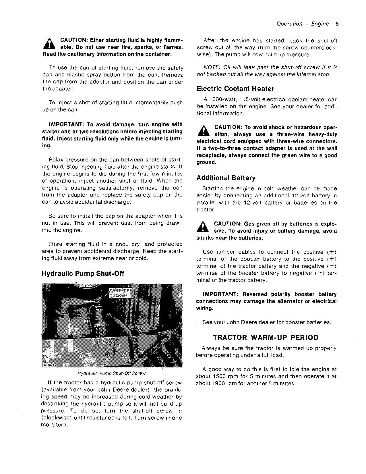 MANUEL D'UTILISATION DU TRACTEUR JOHN DEERE 2030 0-187300