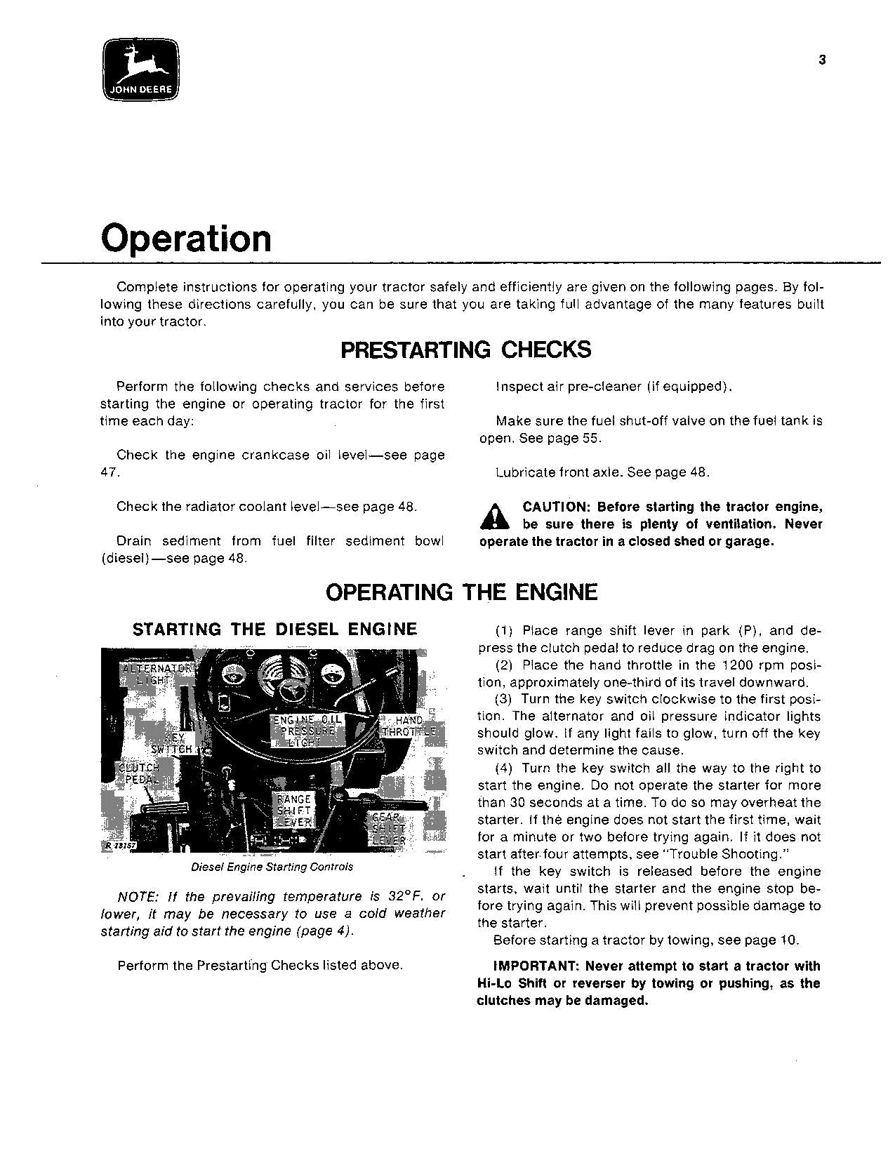 JOHN DEERE 2030 TRACTOR OPERATORS MANUAL 0-187300