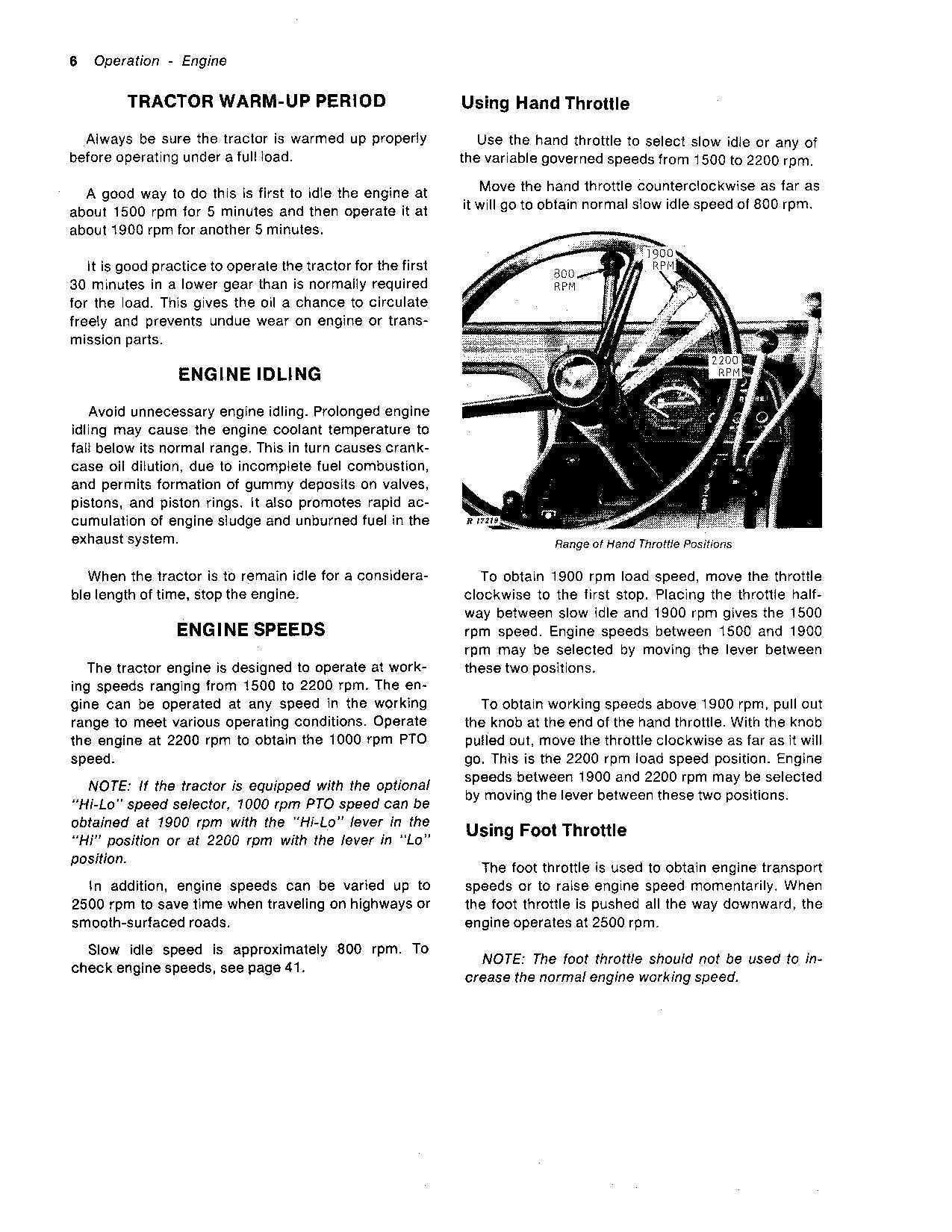 JOHN DEERE 7020 TRACTOR OPERATORS MANUAL 001000-002699