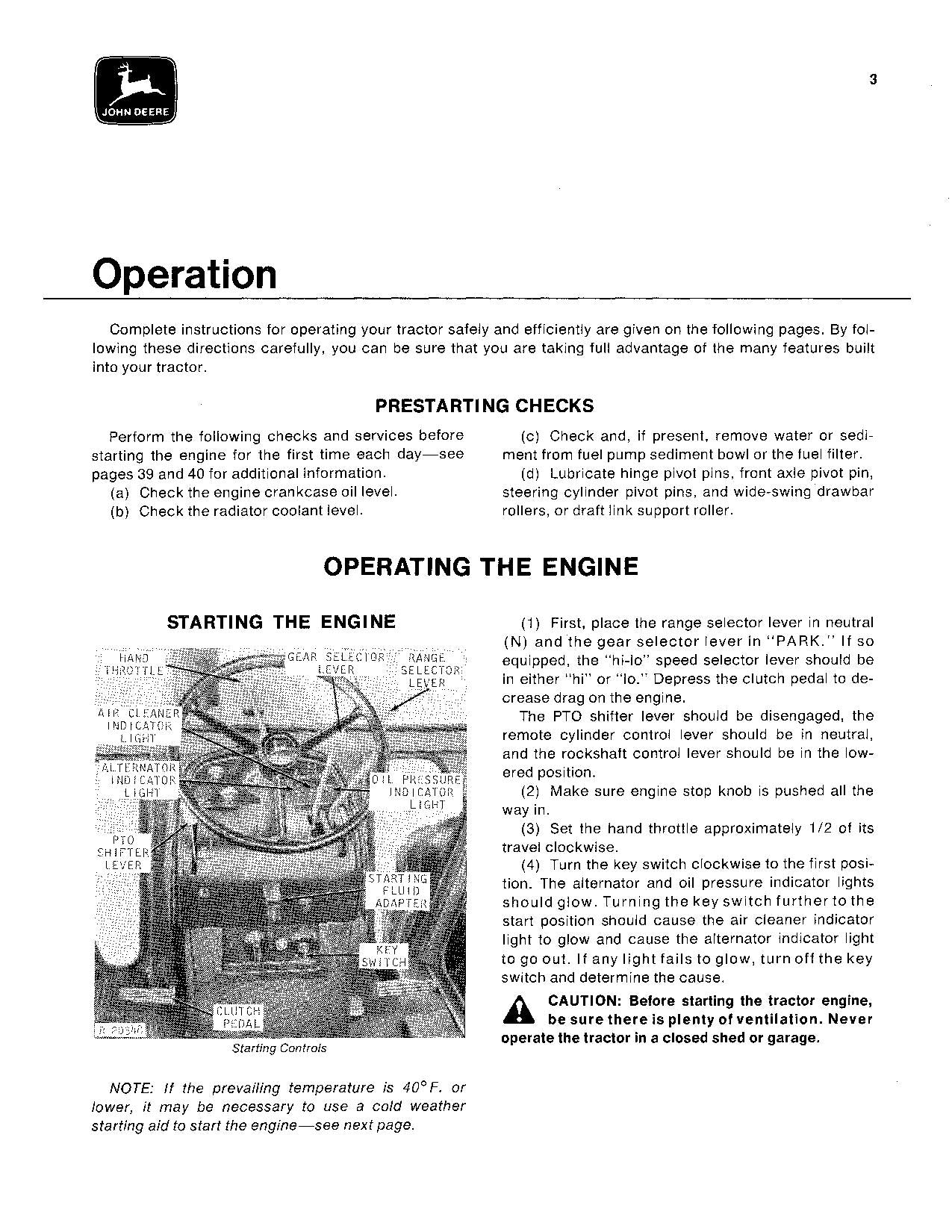 JOHN DEERE 7520 TRACTOR OPERATORS MANUAL