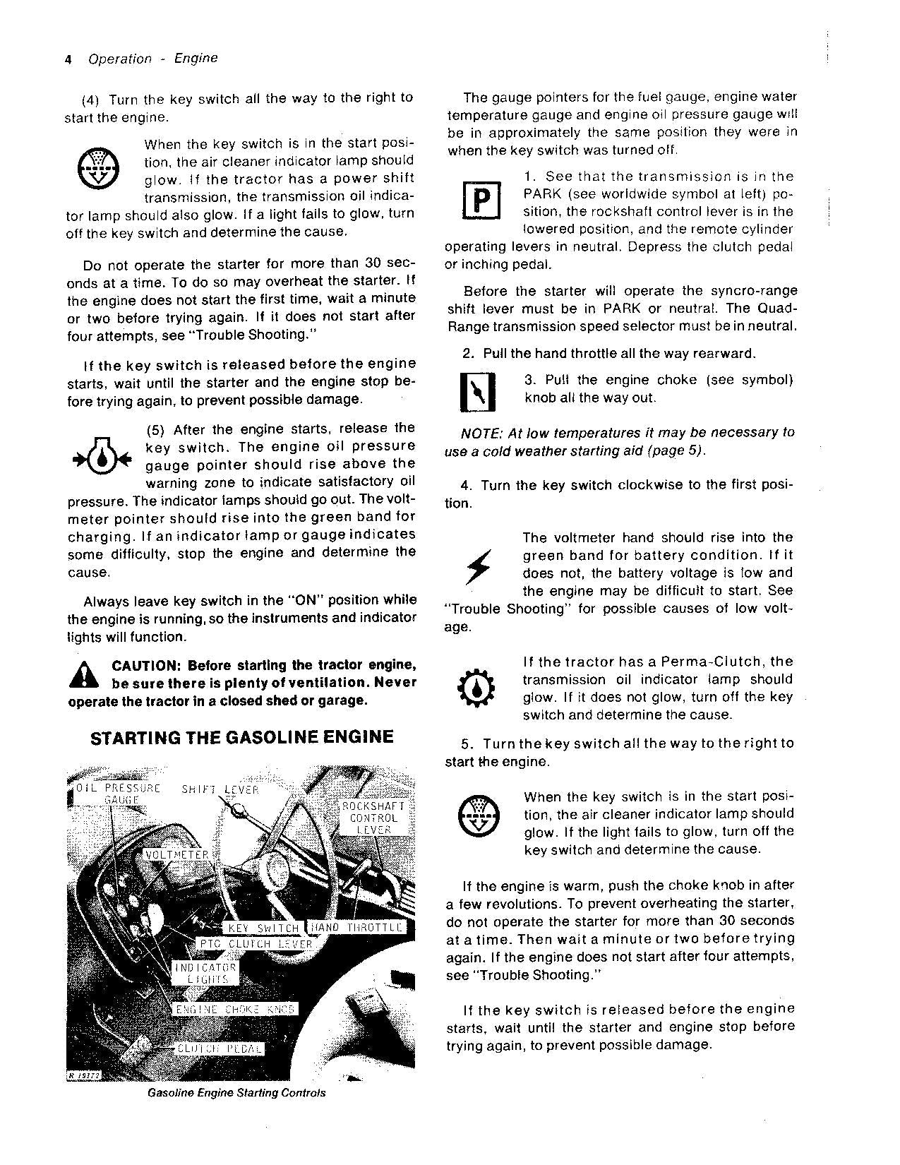 JOHN DEERE 4230 TRACTOR OPERATORS MANUAL 000000-012999