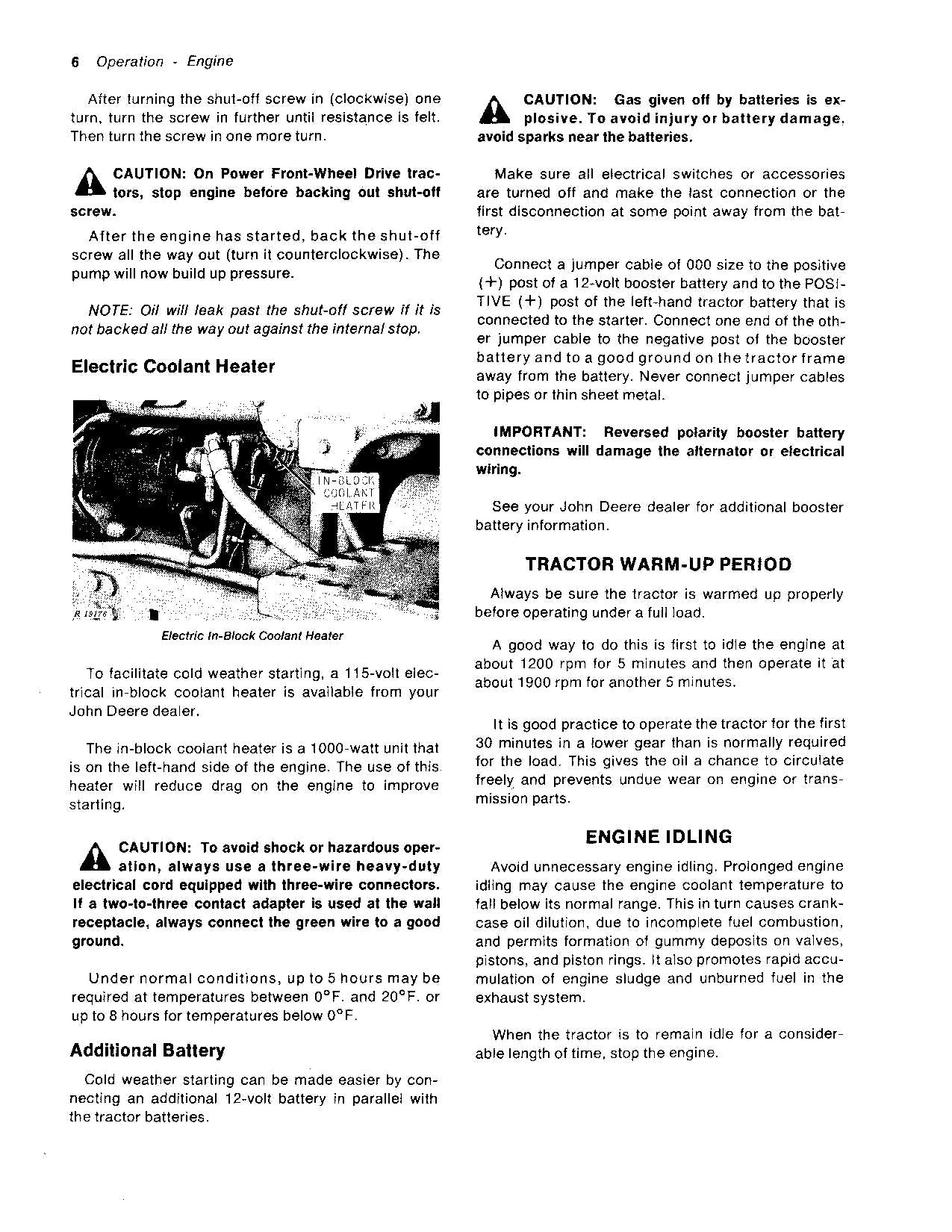 MANUEL D'UTILISATION DU TRACTEUR JOHN DEERE 4230 000000-012999