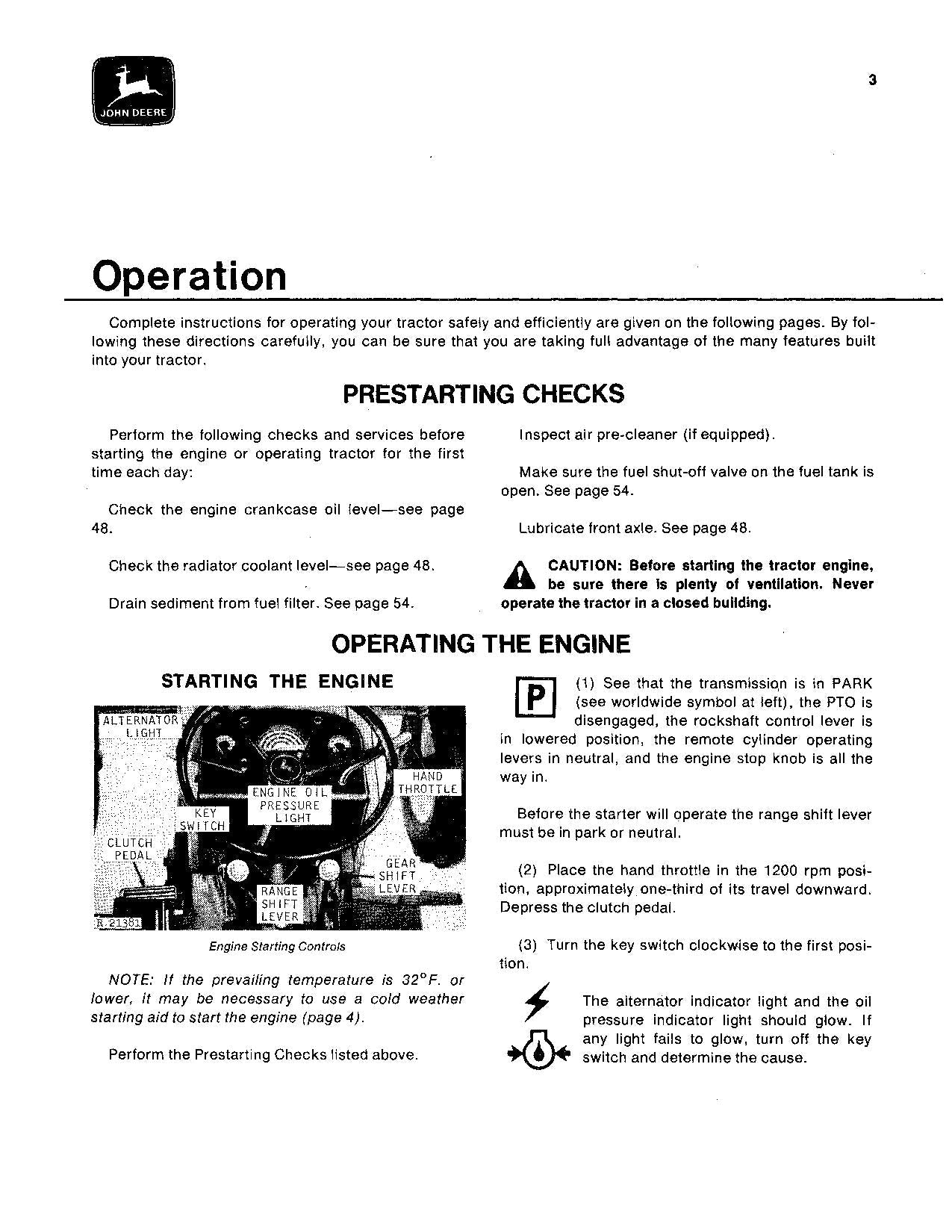 JOHN DEERE 2630 TRACTOR OPERATORS MANUAL