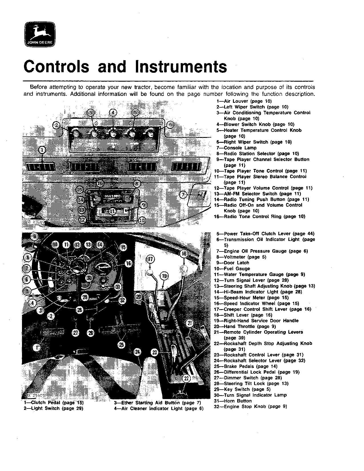 JOHN DEERE 4030 TRACTOR OPERATORS MANUAL 006700-