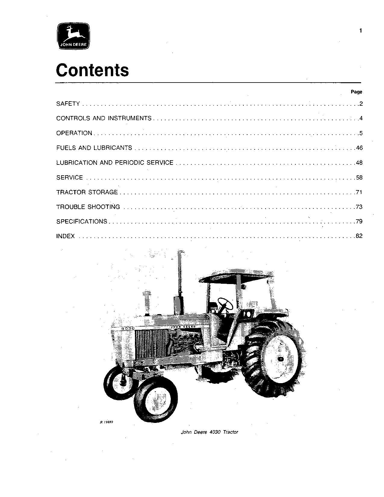 JOHN DEERE 4030 TRAKTOR BEDIENUNGSANLEITUNG 006700-