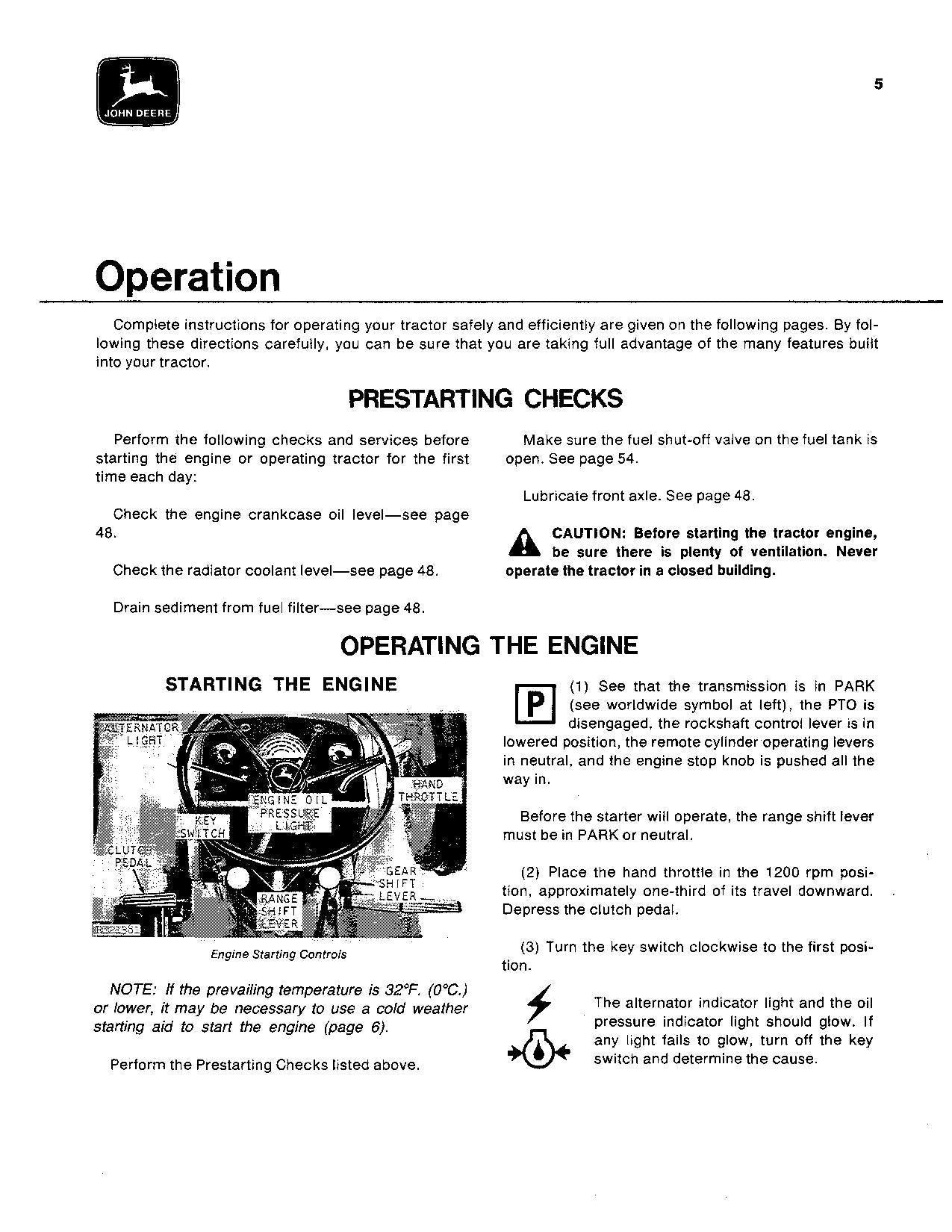 JOHN DEERE 2030 TRACTOR OPERATORS MANUAL ser.187301-