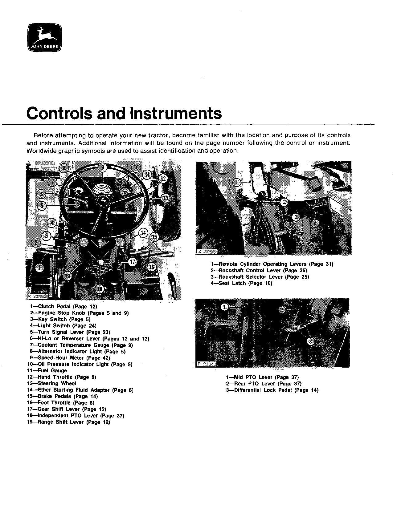 JOHN DEERE 2030 TRACTOR OPERATORS MANUAL ser.187301-