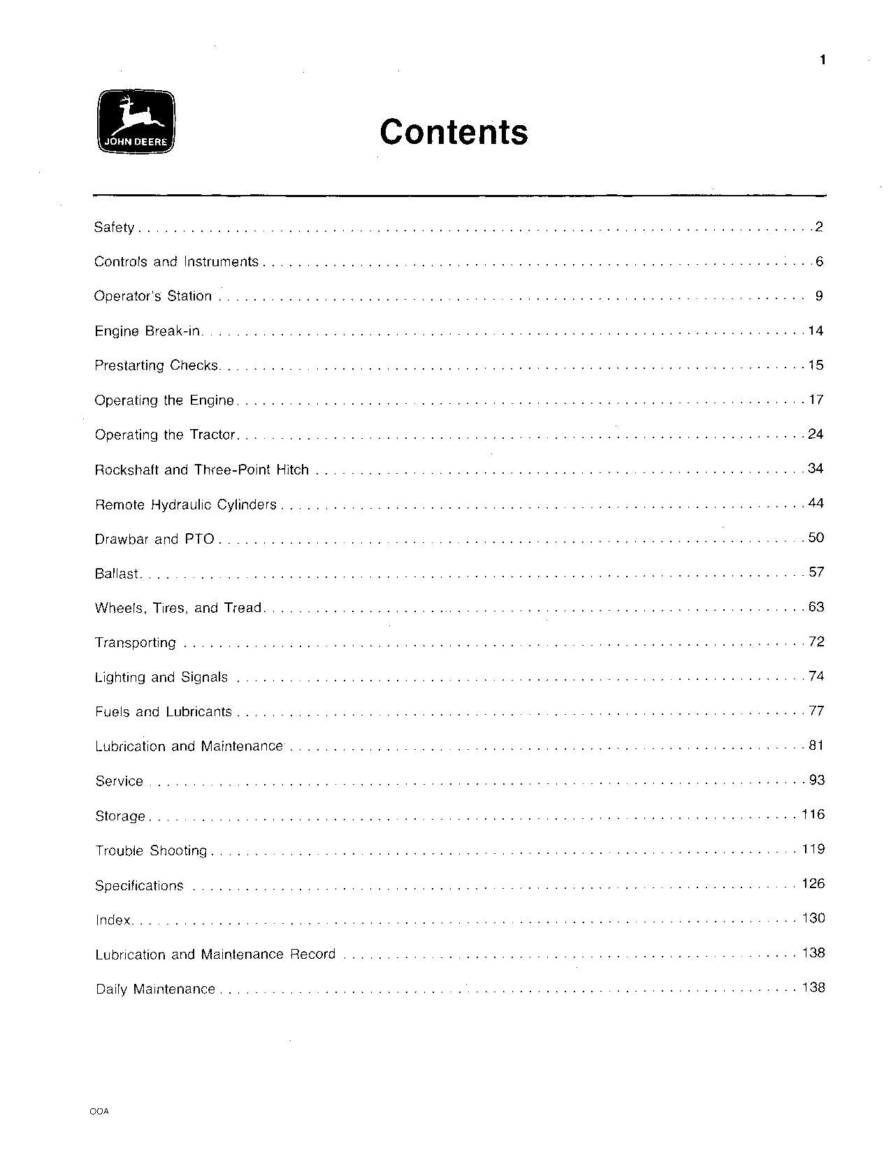 JOHN DEERE 4640 4840 TRACTOR OPERATORS MANUAL