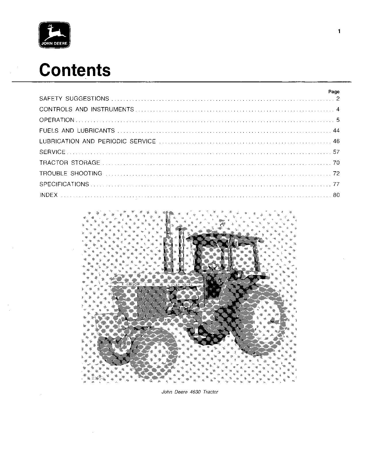 JOHN DEERE 4630 TRAKTOR BEDIENUNGSANLEITUNG