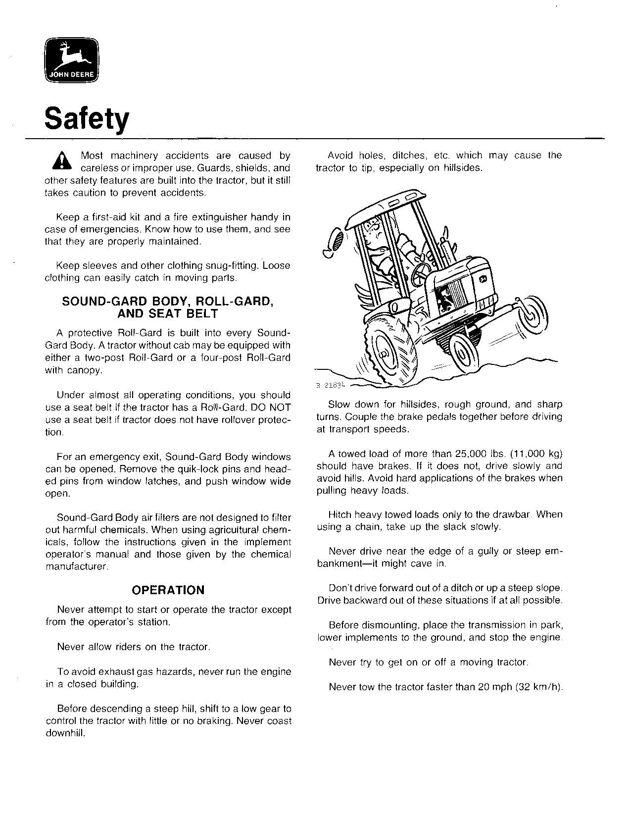 JOHN DEERE 4630 TRACTOR OPERATORS MANUAL