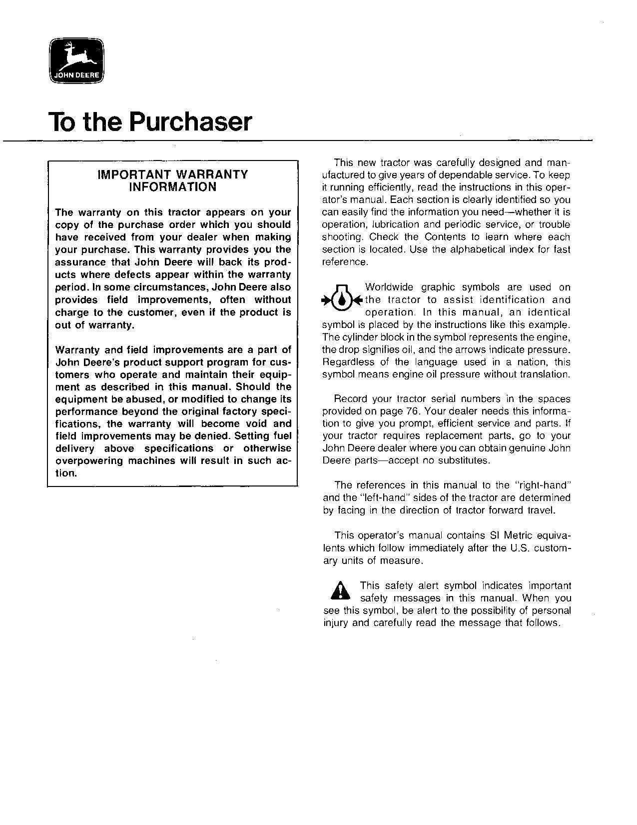 JOHN DEERE 8430 8630 TRACTOR OPERATORS MANUAL 059280-,008118-