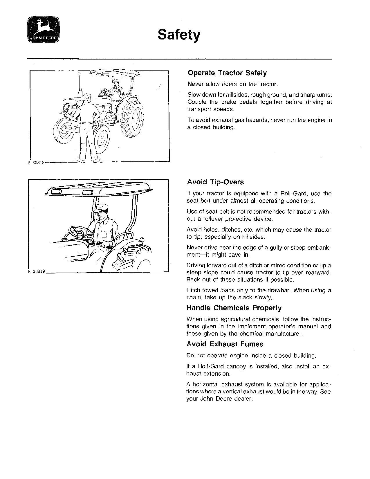 MANUEL D'UTILISATION DU TRACTEUR JOHN DEERE 850 950 0-009000,000000-012000