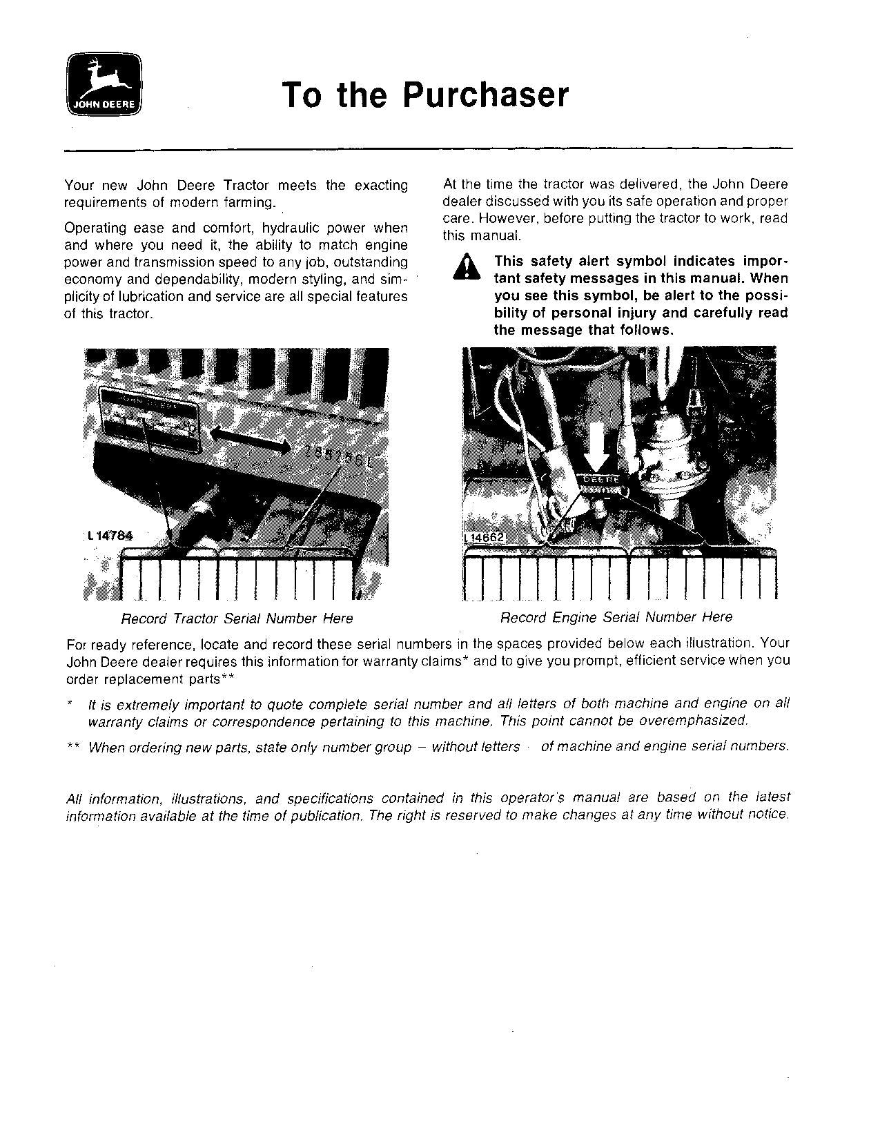 JOHN DEERE 2040 2240 TRACTOR OPERATORS MANUAL