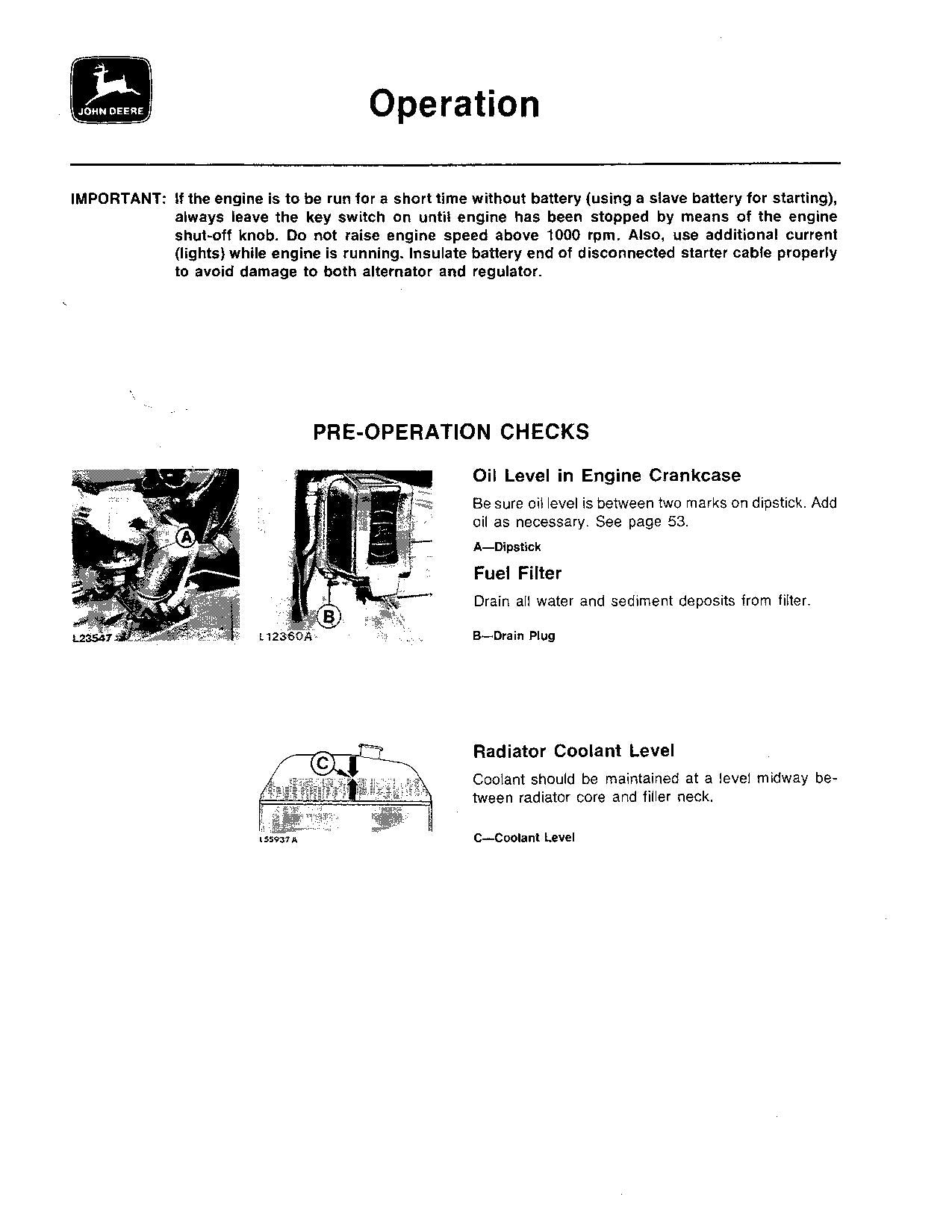 MANUEL D'UTILISATION DU TRACTEUR JOHN DEERE 2940 010001-429999