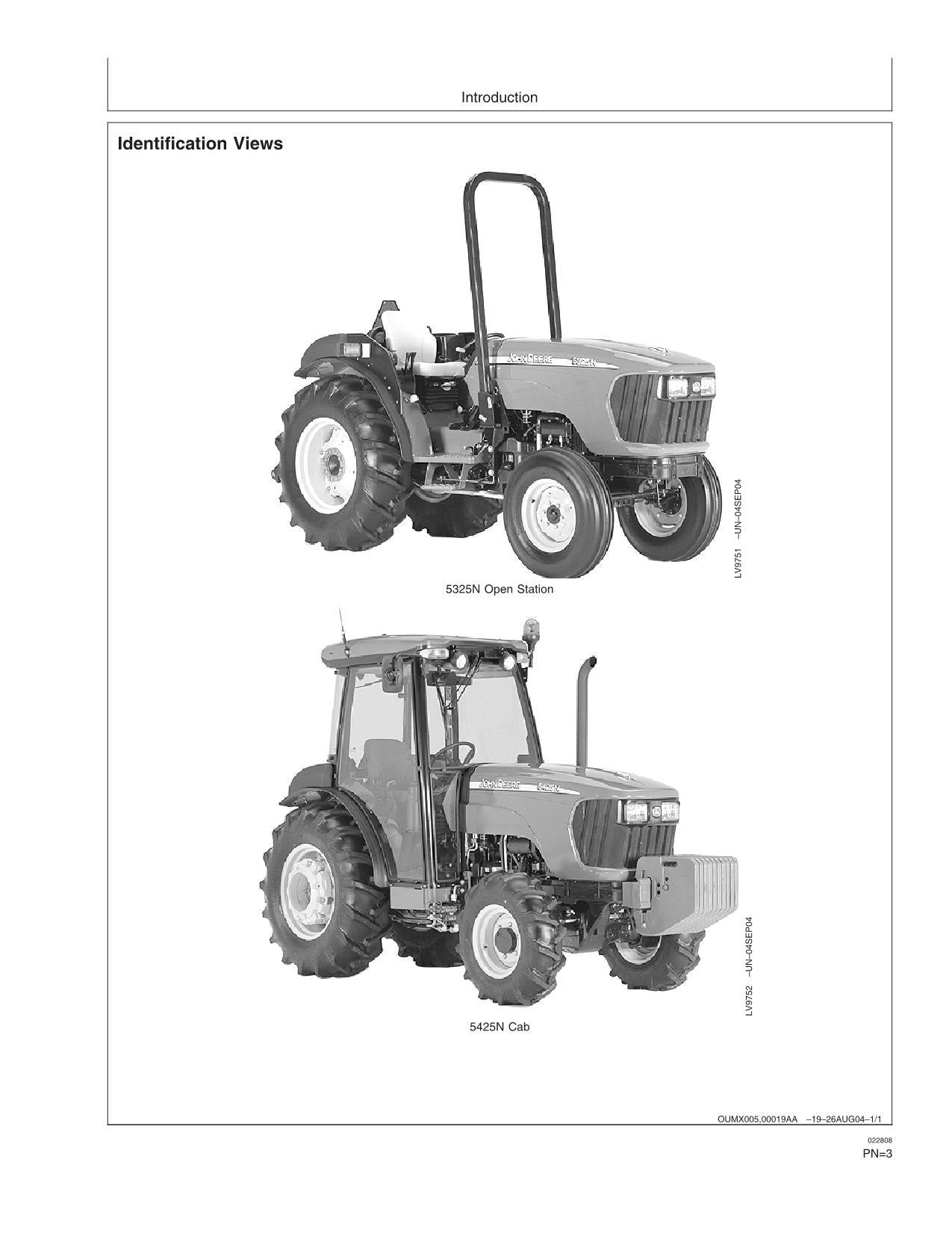 JOHN DEERE 5325N 5425N 5525N TRAKTOR-BETRIEBSHANDBUCH