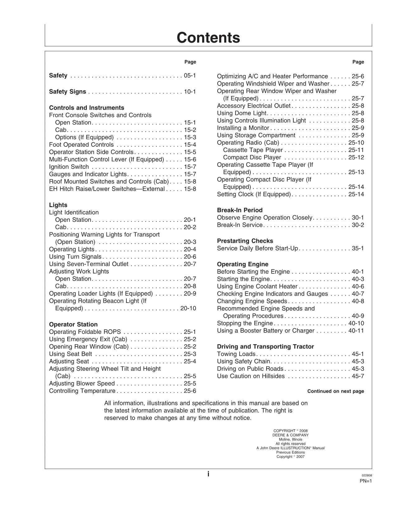 JOHN DEERE 5325N 5425N 5525N TRACTOR OPERATORS MANUAL