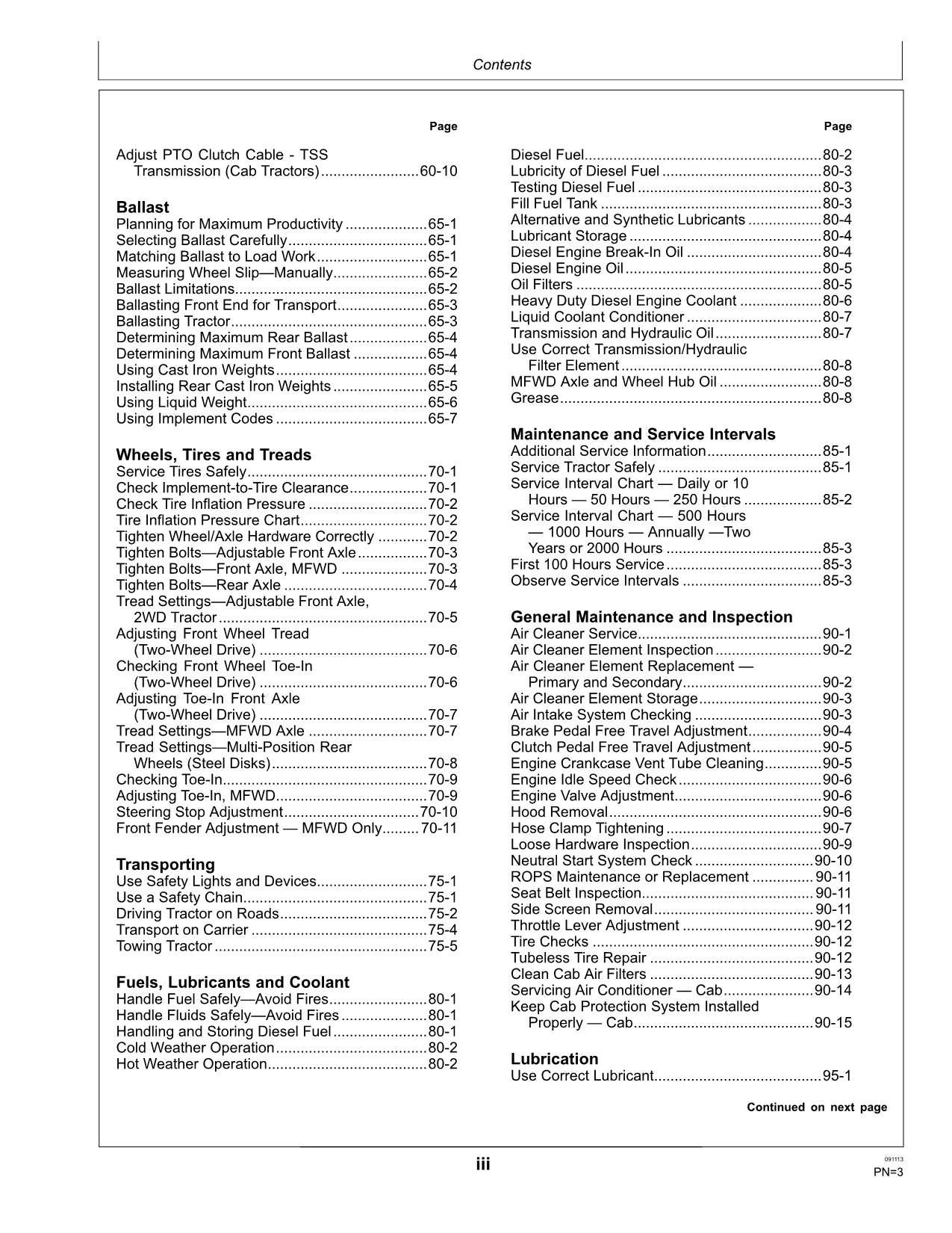 JOHN DEERE 6403 6603 TRAKTOR-BETRIEBSHANDBUCH